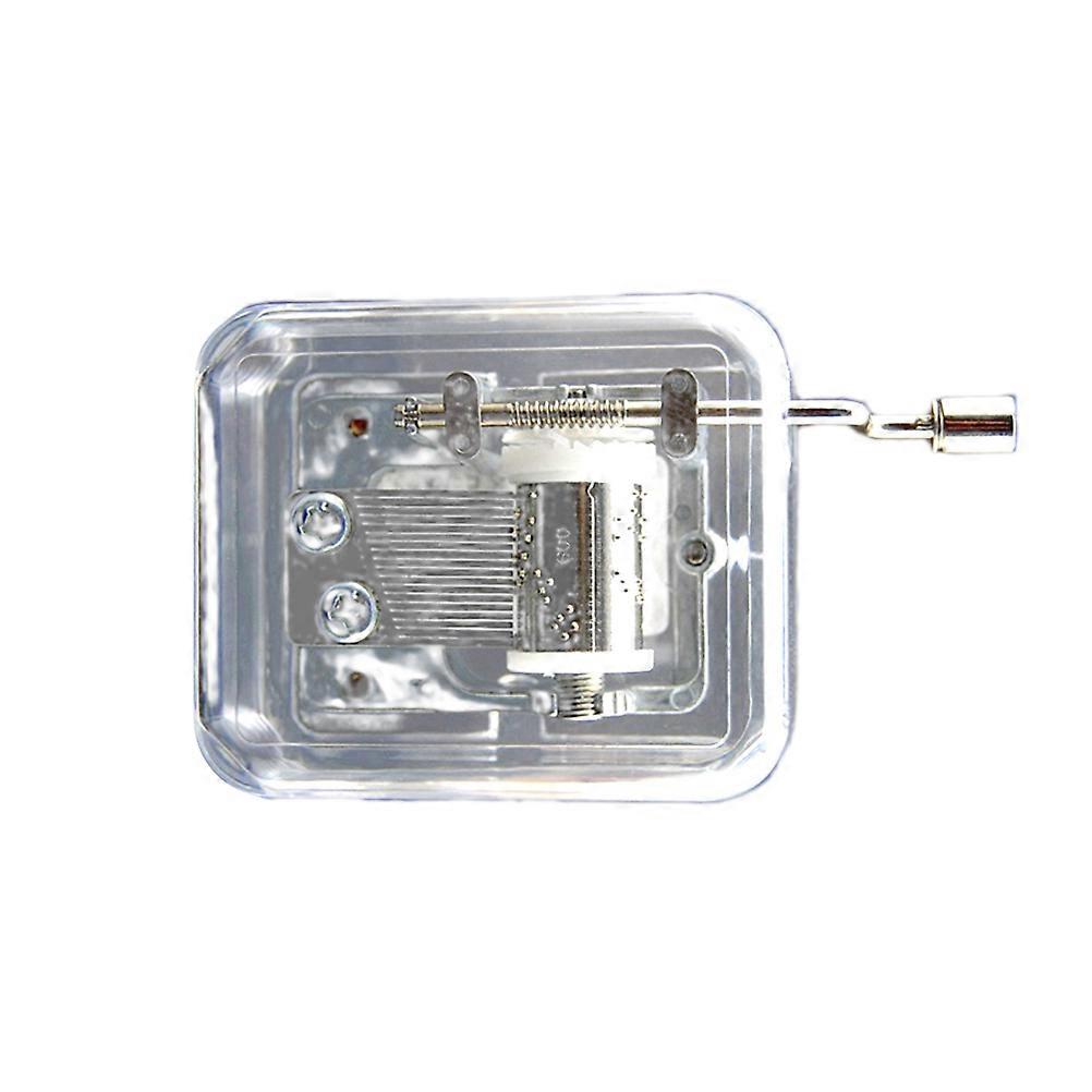 Music Box Mechanical Box for Birthday 3Pcs Transparent Acrylic Hand Crank