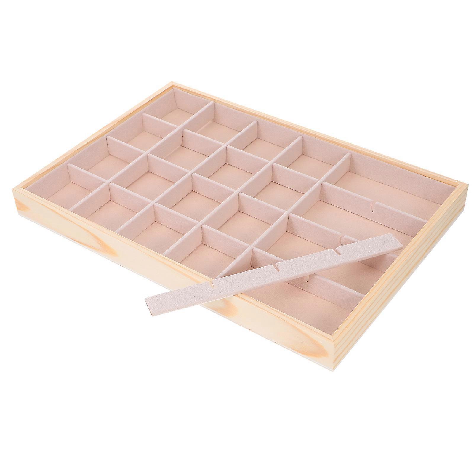 Wood Jewelry Tray for Rings Necklaces Bracelets 4Pcs Storage Organizer