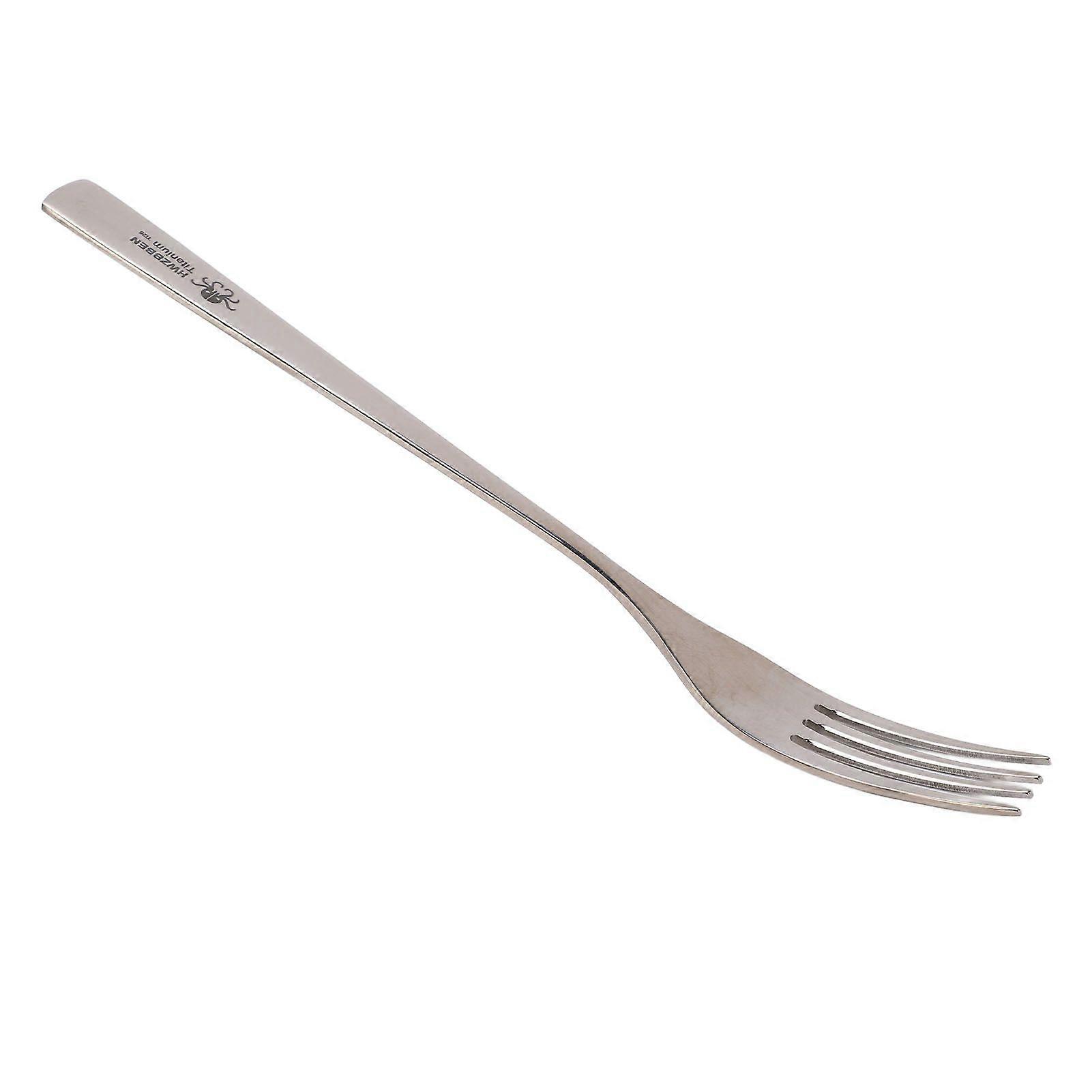 Titanium Camping Cutlery Outdoor Picnic Utensils Portable Tableware Flatware for Backpacking and HikingTi26 Mirror Light Fork