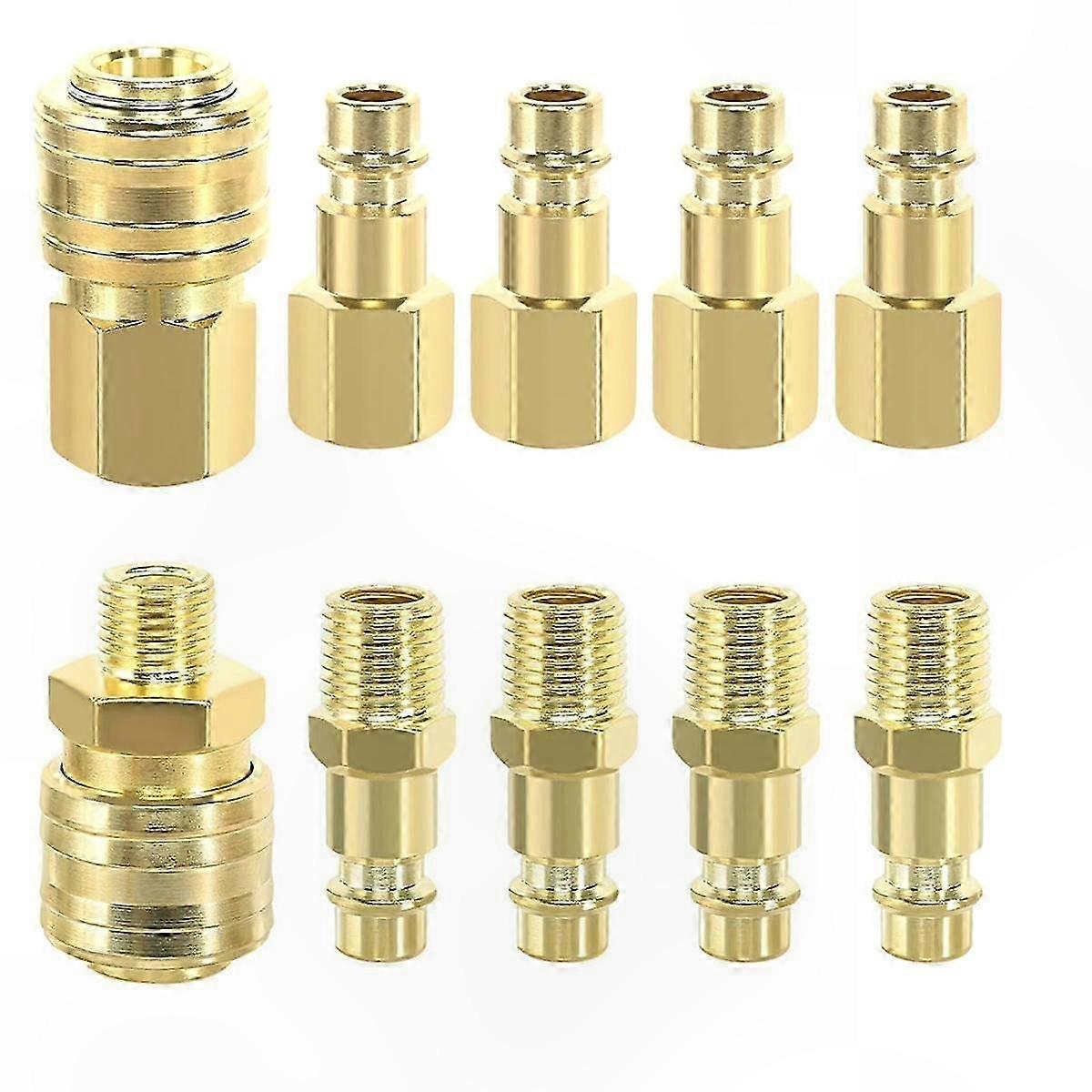 10Pcs 1/4in BSP Quick Connect Air Couplings for Compressed Air Systems