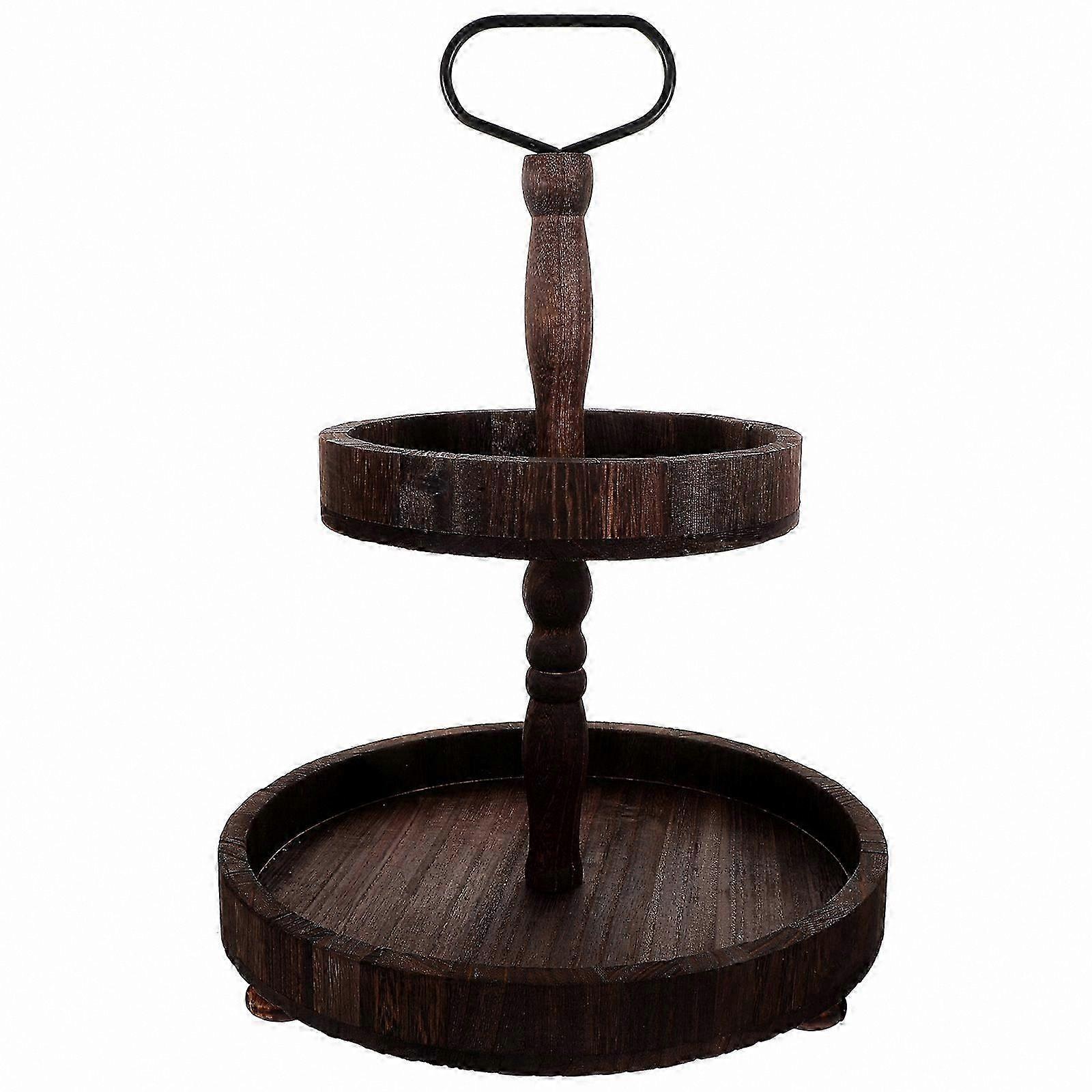 Natural Wooden Display Stand  Multi-Purpose Tray for Desserts, Snacks, Fruits & Pastries at Home, Events & Gatherings