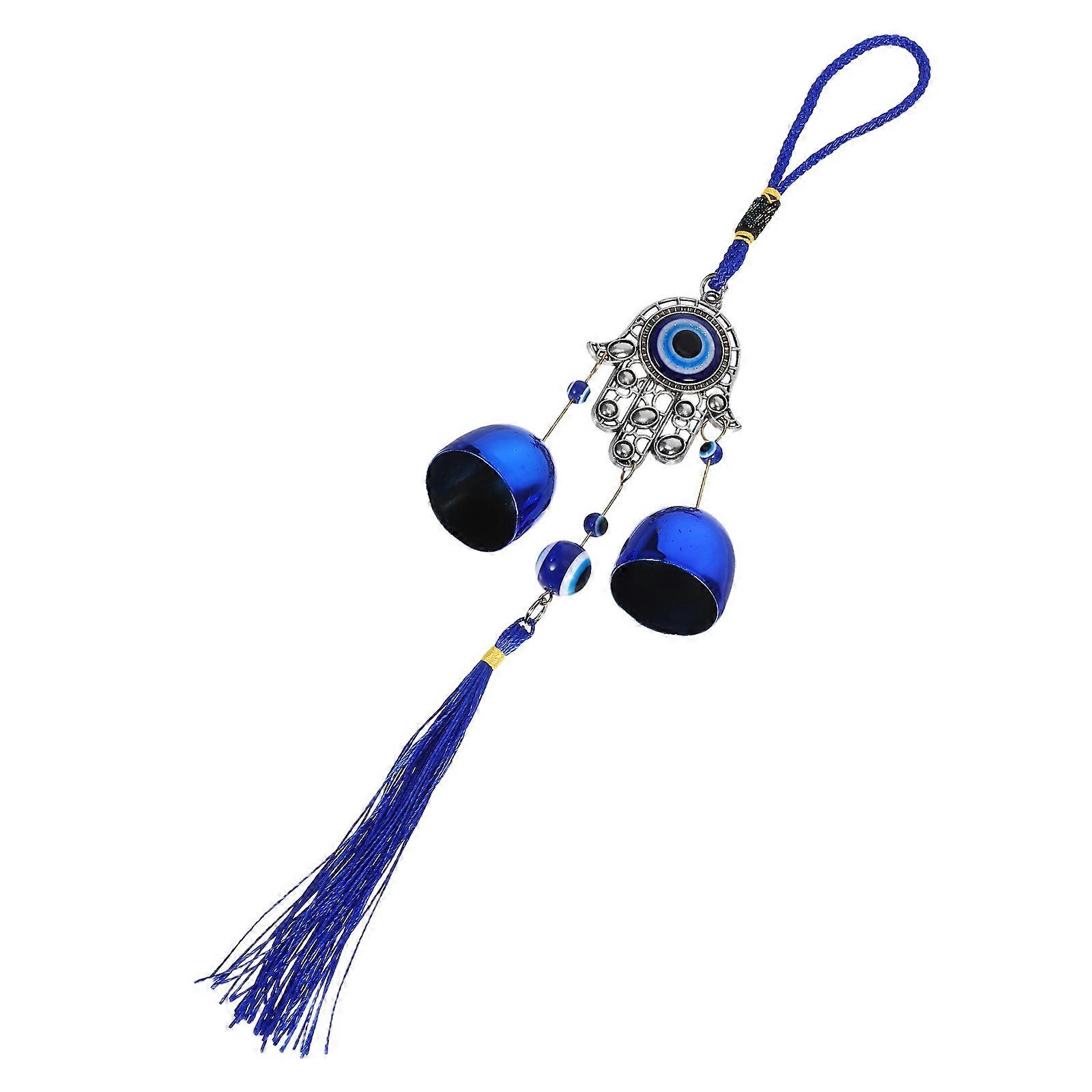 Blue Evil Eye Wind Chime Ornament for Home Protection 5Pcs