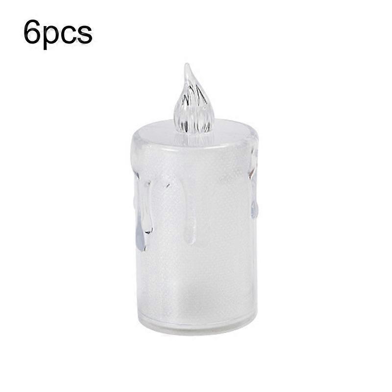 LED Glowing Decoration Candle Lights 6pcs 3.6x8cm Without Base
