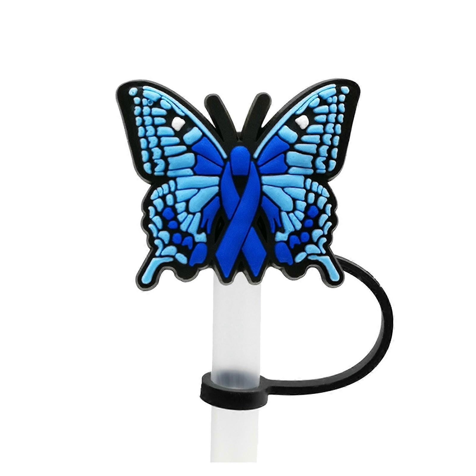 Colorful Butterfly Silicone Straw Covers 8.0mm, Compatible with StanleCup, Reusable Lids & Cap Protectors, Simple Drinking Tips Topper