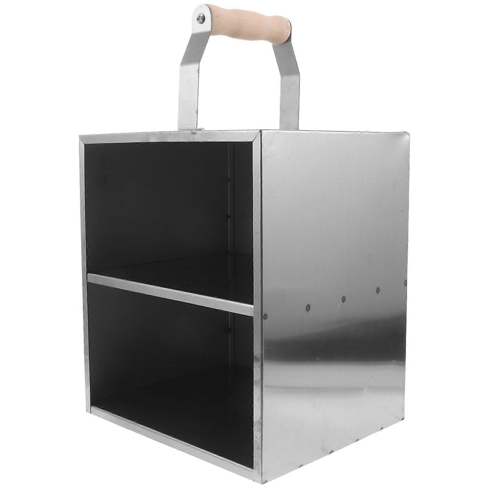 Charcoal Storage Container:  Portable Charcoal Carrying Case with Handle Grill Coal Bucket Organizer for Outdoor BBQ, Camping Picnic