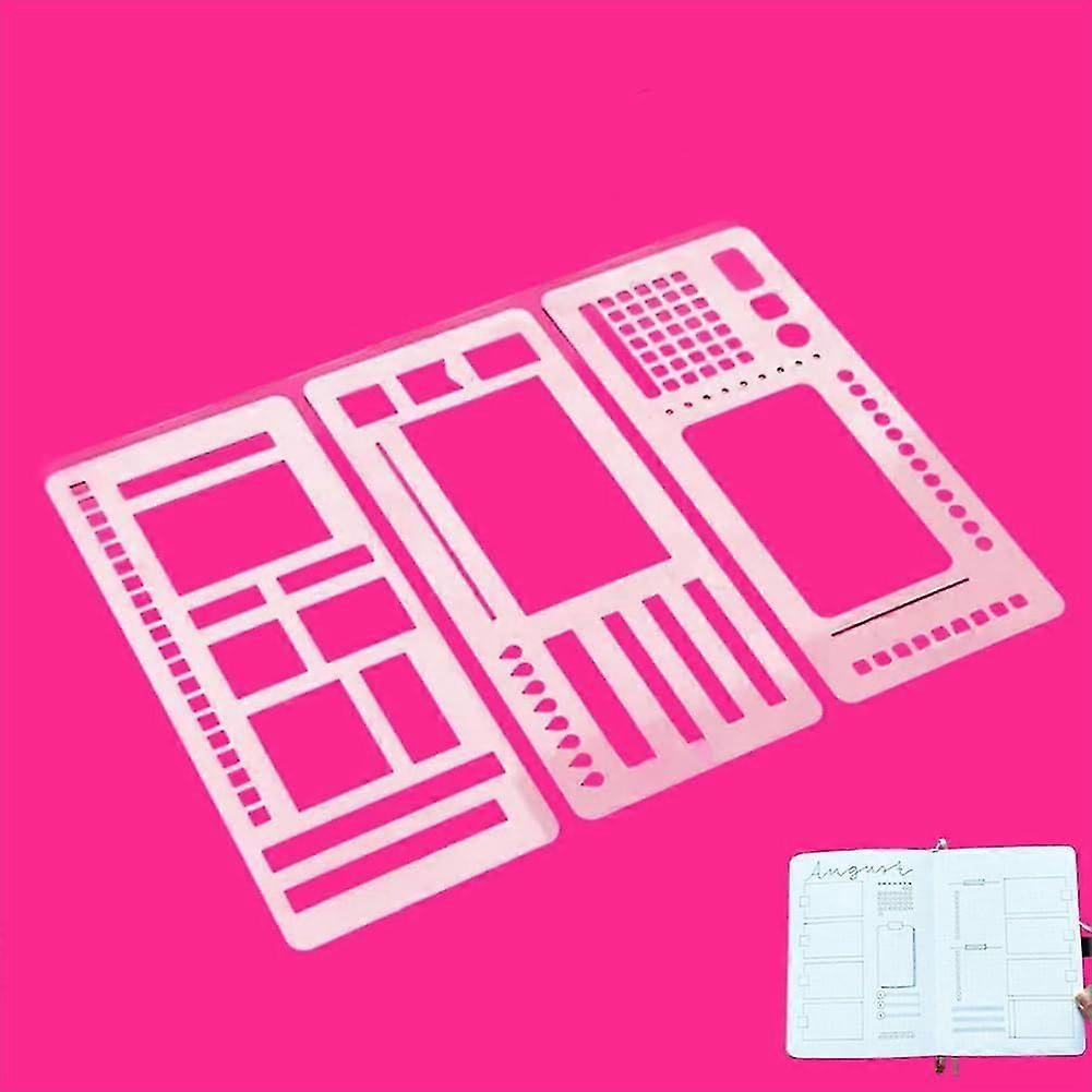 Reusable Planner Stencils Set for Dot Grid Journals, Flexible Drafting Tools for Daily Planning, Journaling & Checklists