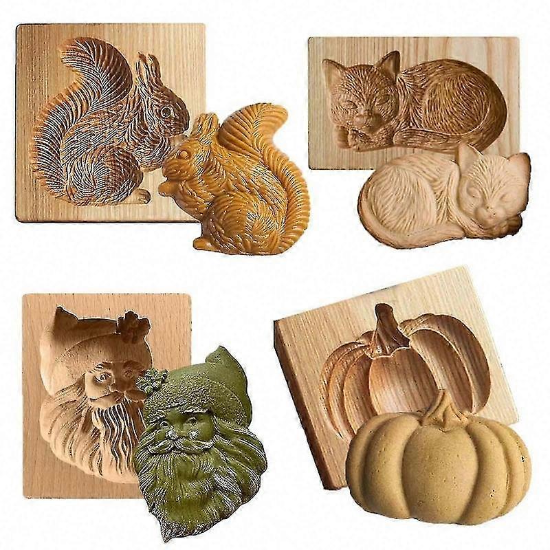 قالب كوكي خشبي لخبز عيد الميلاد ، أداة مثالية لتزيين ملفات تعريف الارتباط عيد الميلاد