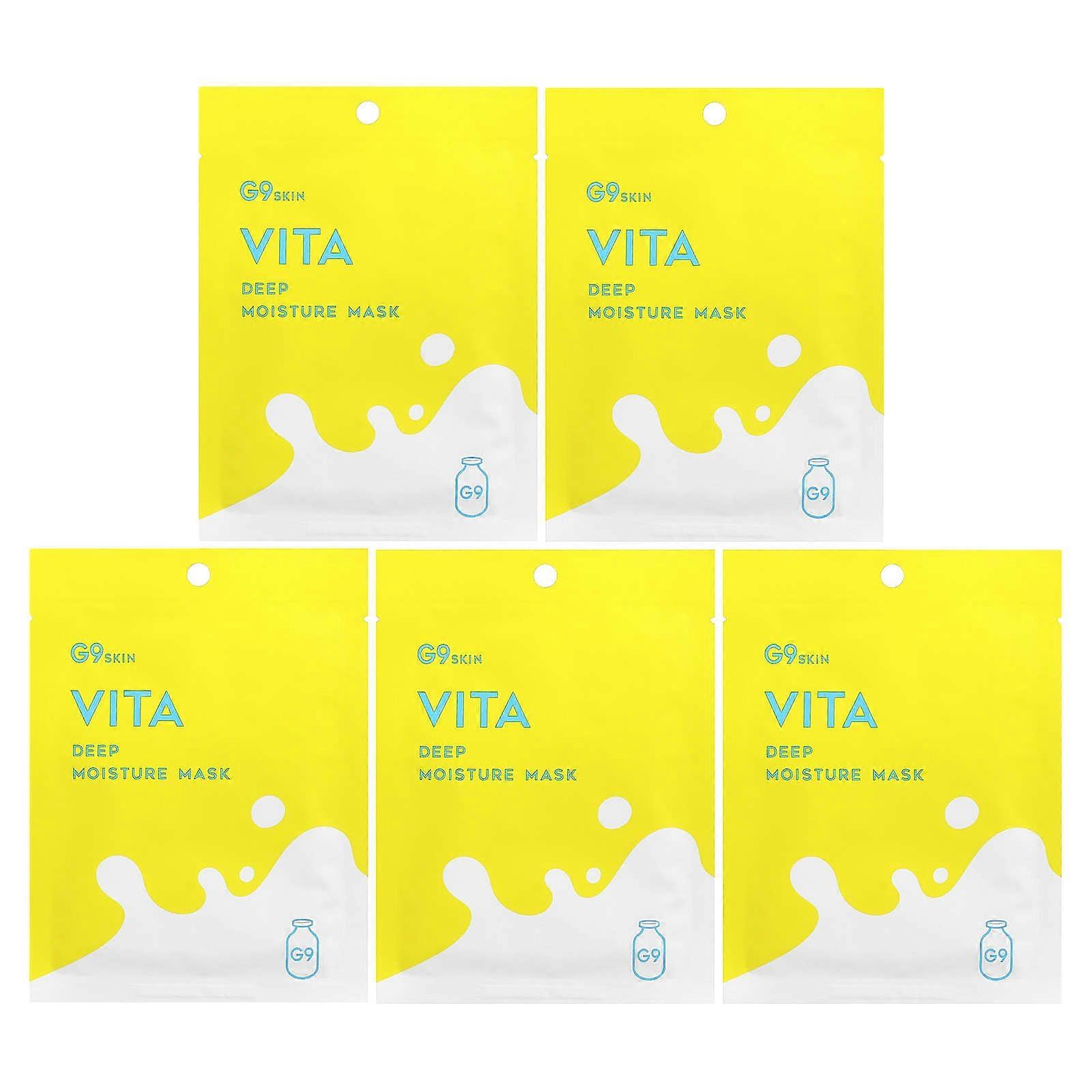 Vita, Deep Moisture Beauty Mask, Milk, 5 Sheets, 0.74 fl oz (22 ml) Each