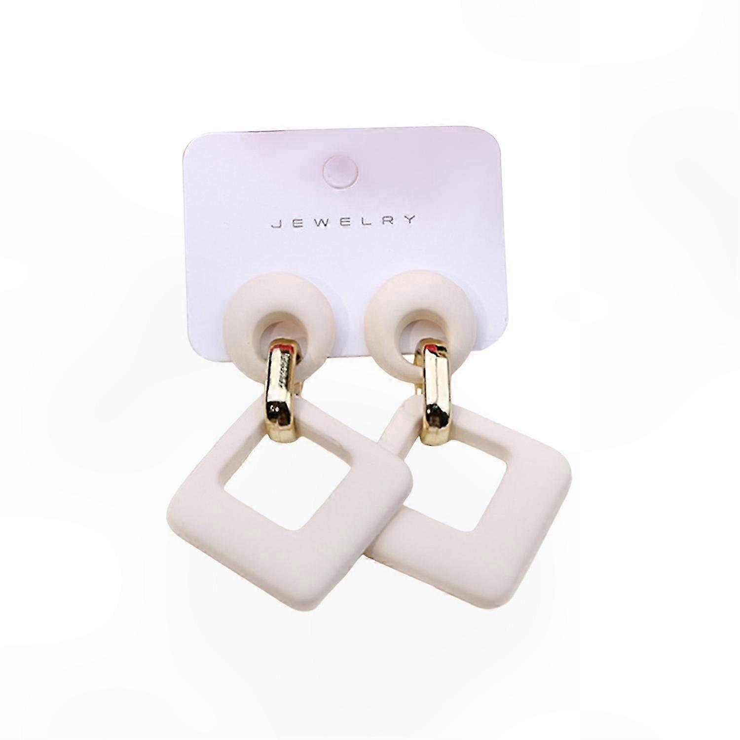 Geometric Drop Earrings with Square Hollow Design Lightweight and Deform-Resistant Jewelry for Everyday Wear