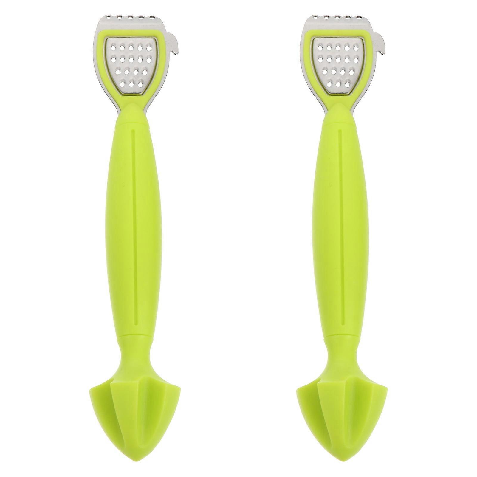 2 Pcs Creative Kitchen Lemon Juicing Tools Multipurpose Ginger Graters (Green)
