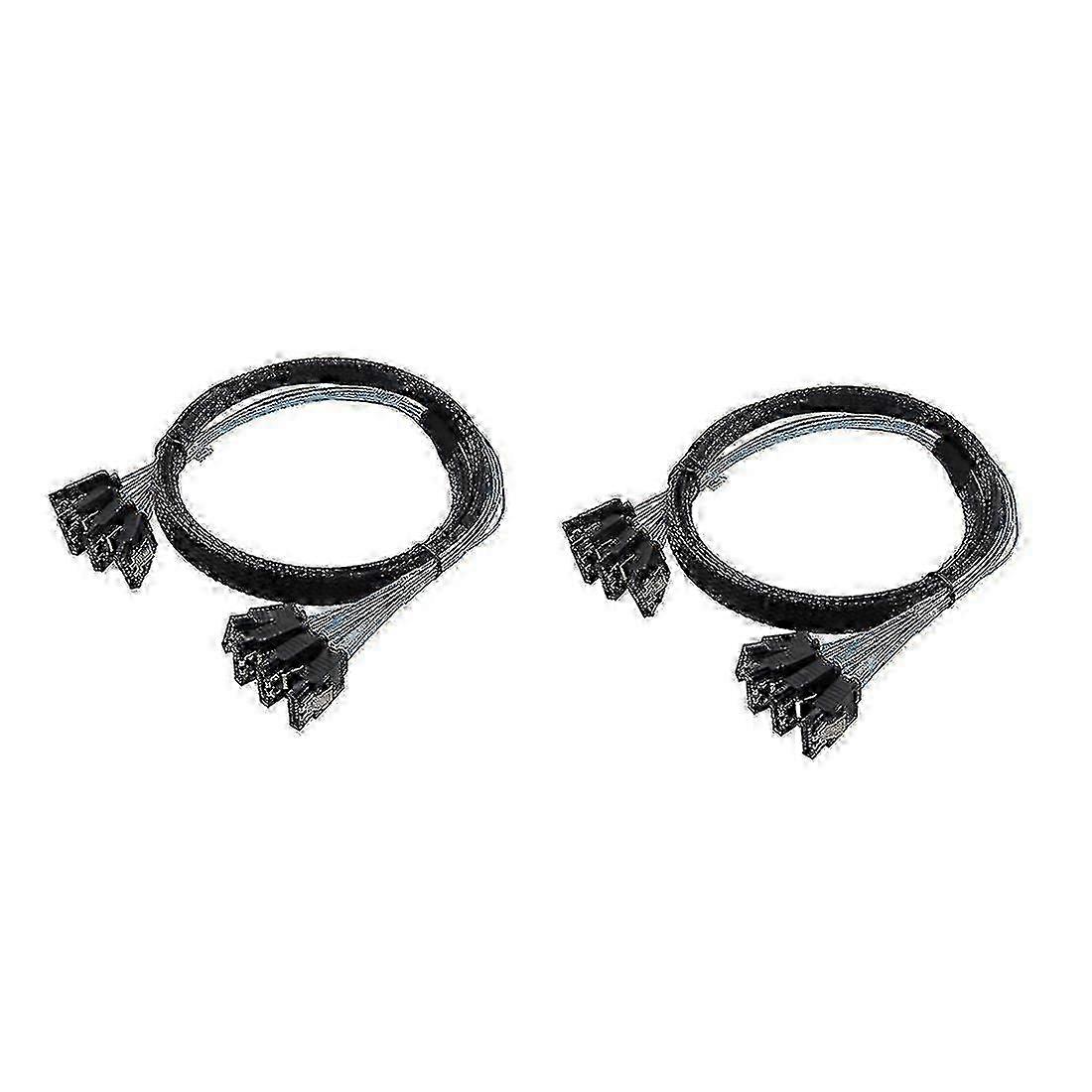 2PCs 4x SATA to SATA Cable - 4 Ports/Set, 7-Pin SATA Cable, 6Gbps Data Transfer Speed for HDD Connection
