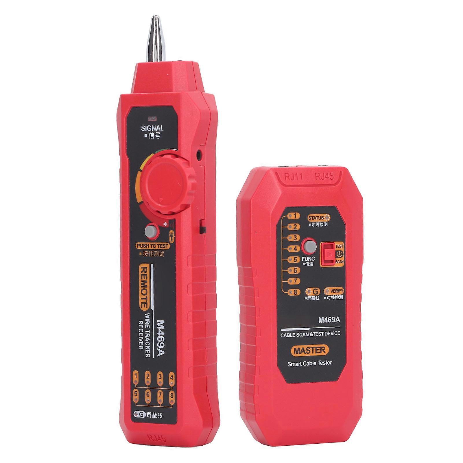 Network Cable Tester Multifunctional Anti Interference Portable Wire Tester Finder with Earphone Light 
