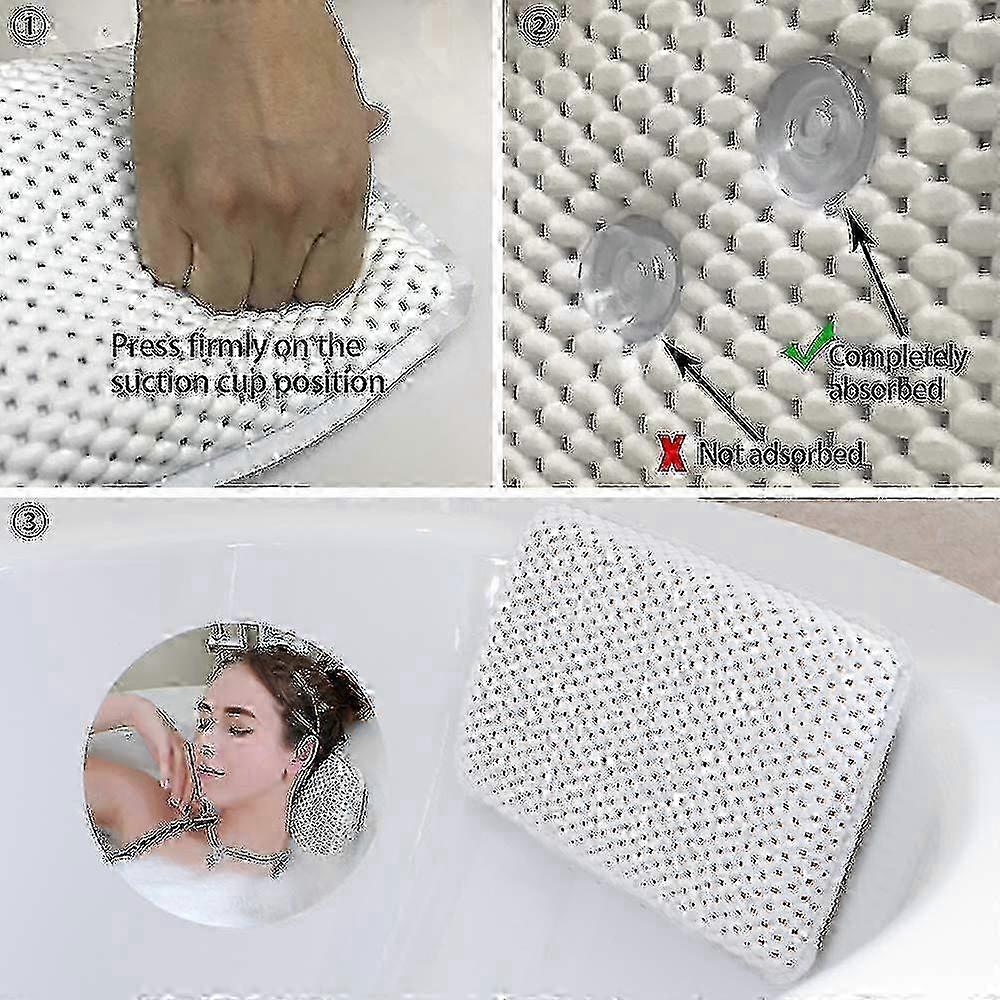 Bathtub & Spa Pillow With 8 Suction Cups,comfortable & Soft Mesh Material