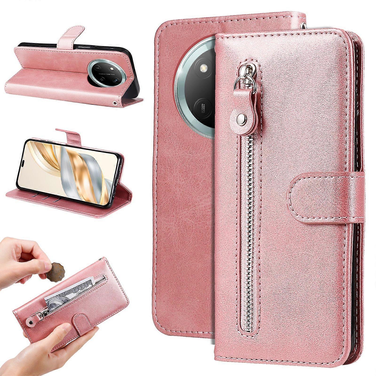 Flip Case for Honor X9C/Magic 7 Lite Zipper Pouch Shockproof Protection Wallet Case with Card Slots and Kickstand