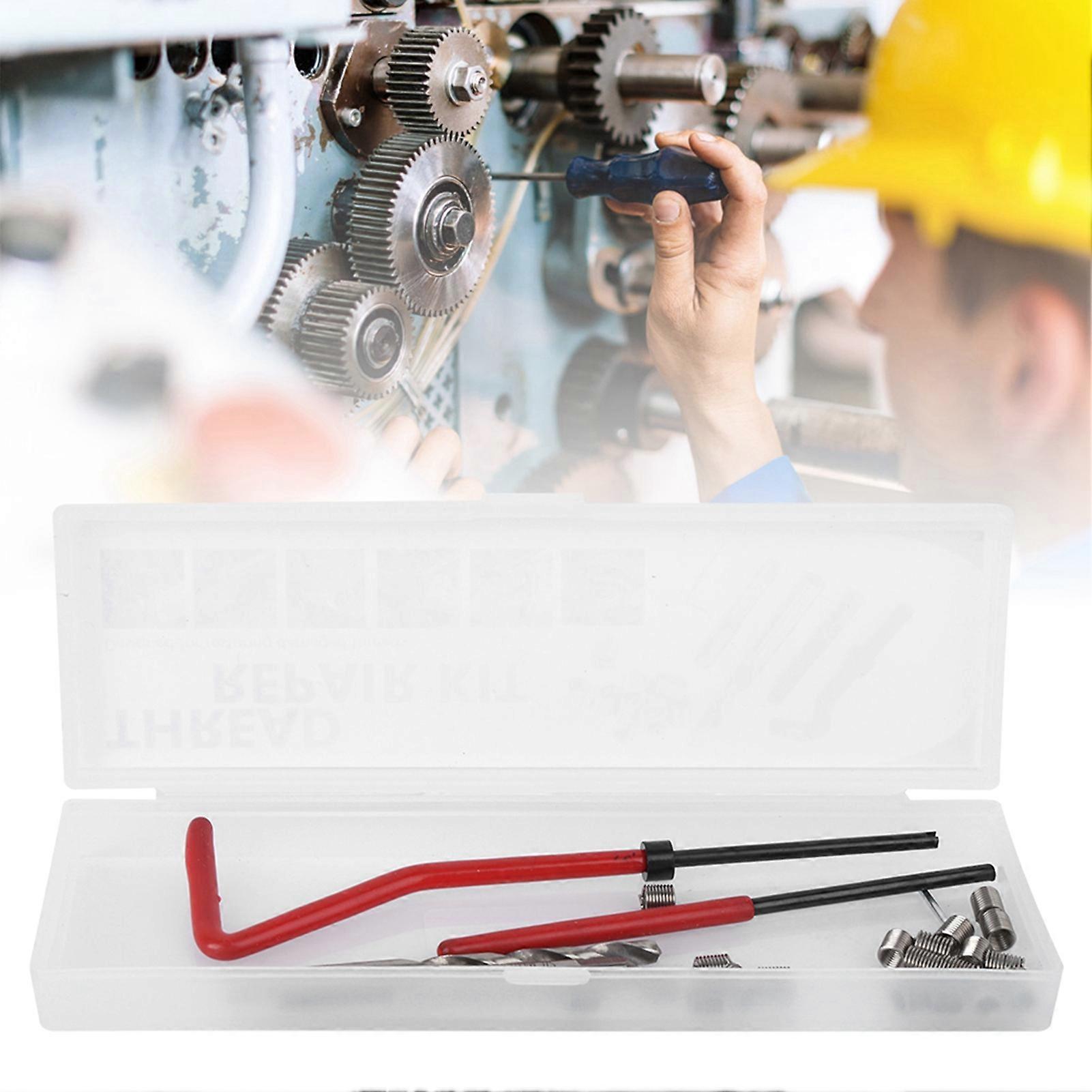 25Pcs Thread Repair Insert Kit M4 with Transparent Plastic Box for Processing Machinery