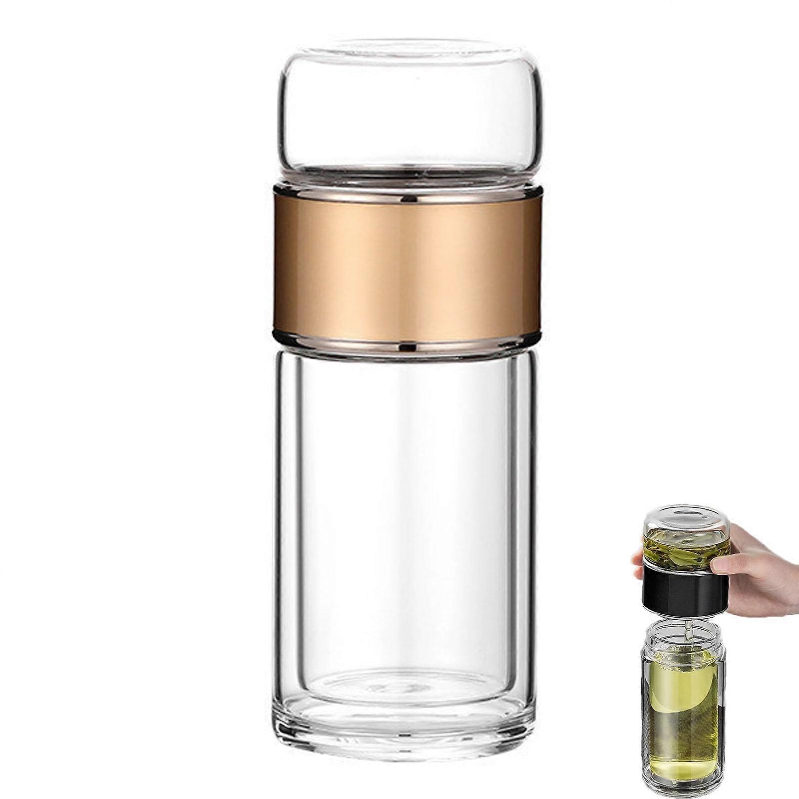 Glass Tea Maker With Separator Strainer, DoubleWalled Borosilicate Glass, 500 Ml Capacity, For Loose Leaf Tea