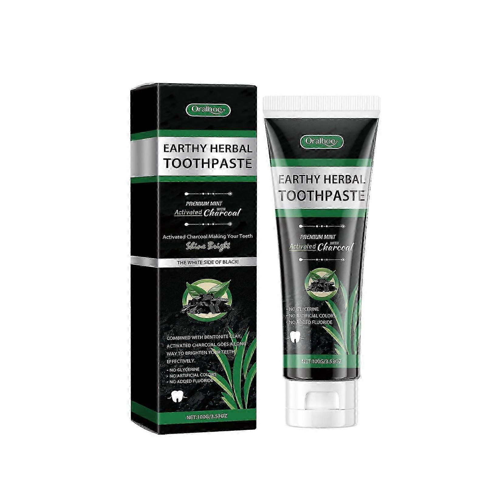 Mint Toothpaste with Charcoal & Vitamin C  Gentle Stain Removal, Long-Lasting Fresh Breath, Soothes Sensitive Gums, Enamel Nourishment, 100g