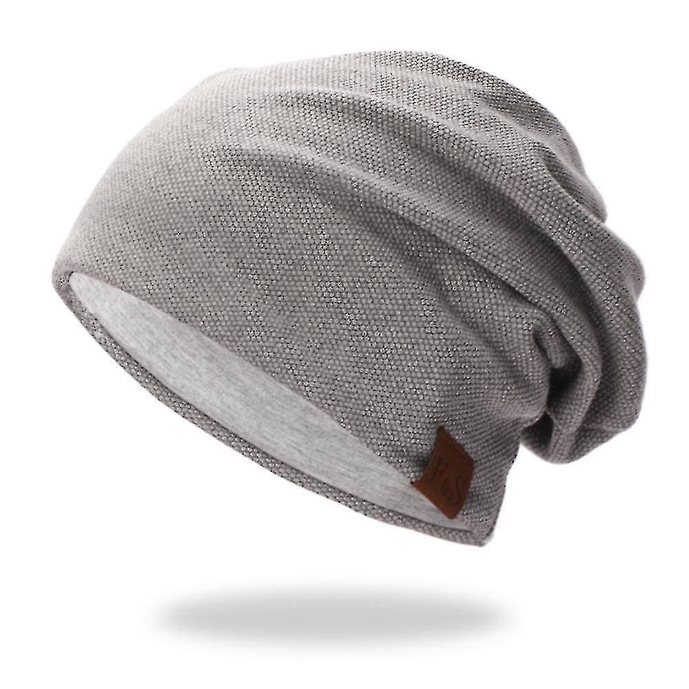 Hats Knitting Beanie Solid Color Warm Soft Cap Gray Gray