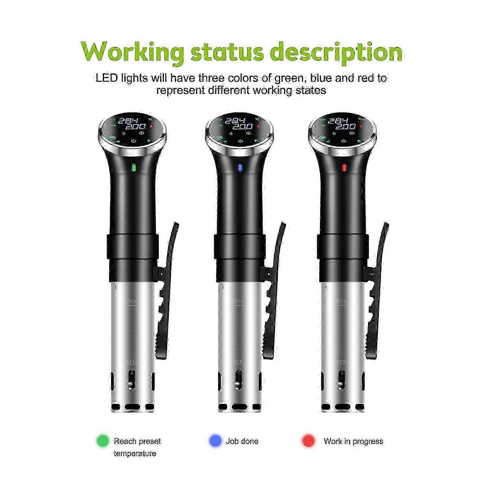 WiFi Machine Immersion Circulator Quiet 1100 Watts Tuya APP Accurate Temperature and Time Digital Display Precision Sous Cooker