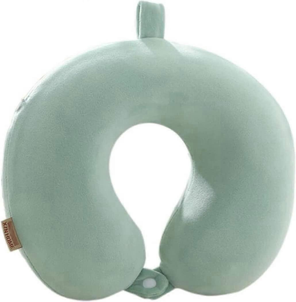 Comfort Memory Foam Travel Pillow For Airplane Portable Neck Support Cushion Super Soft Flight Pillow Green