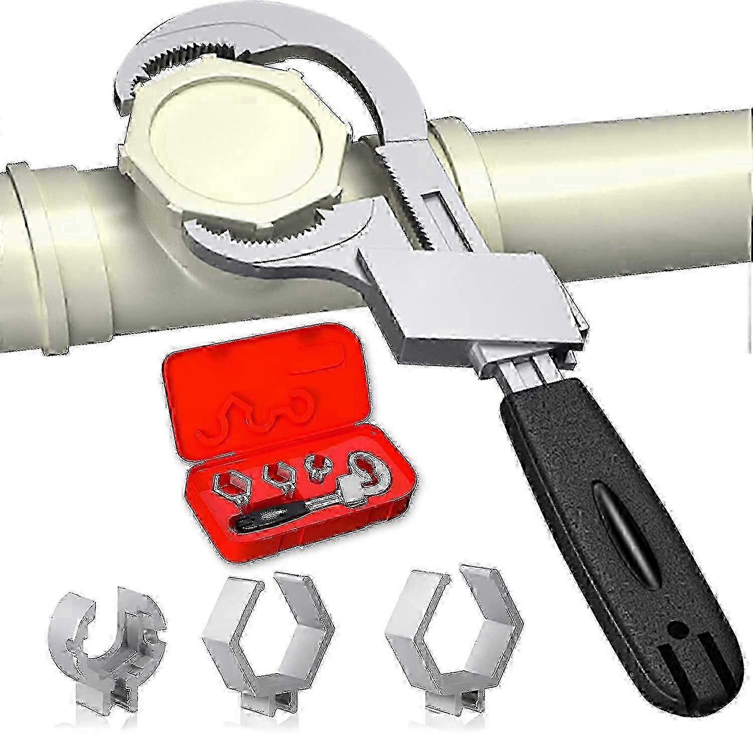Multifunctional Universal Adjustable Wrench Set for Water Pipe Repair - Double-ended & Crescent Design