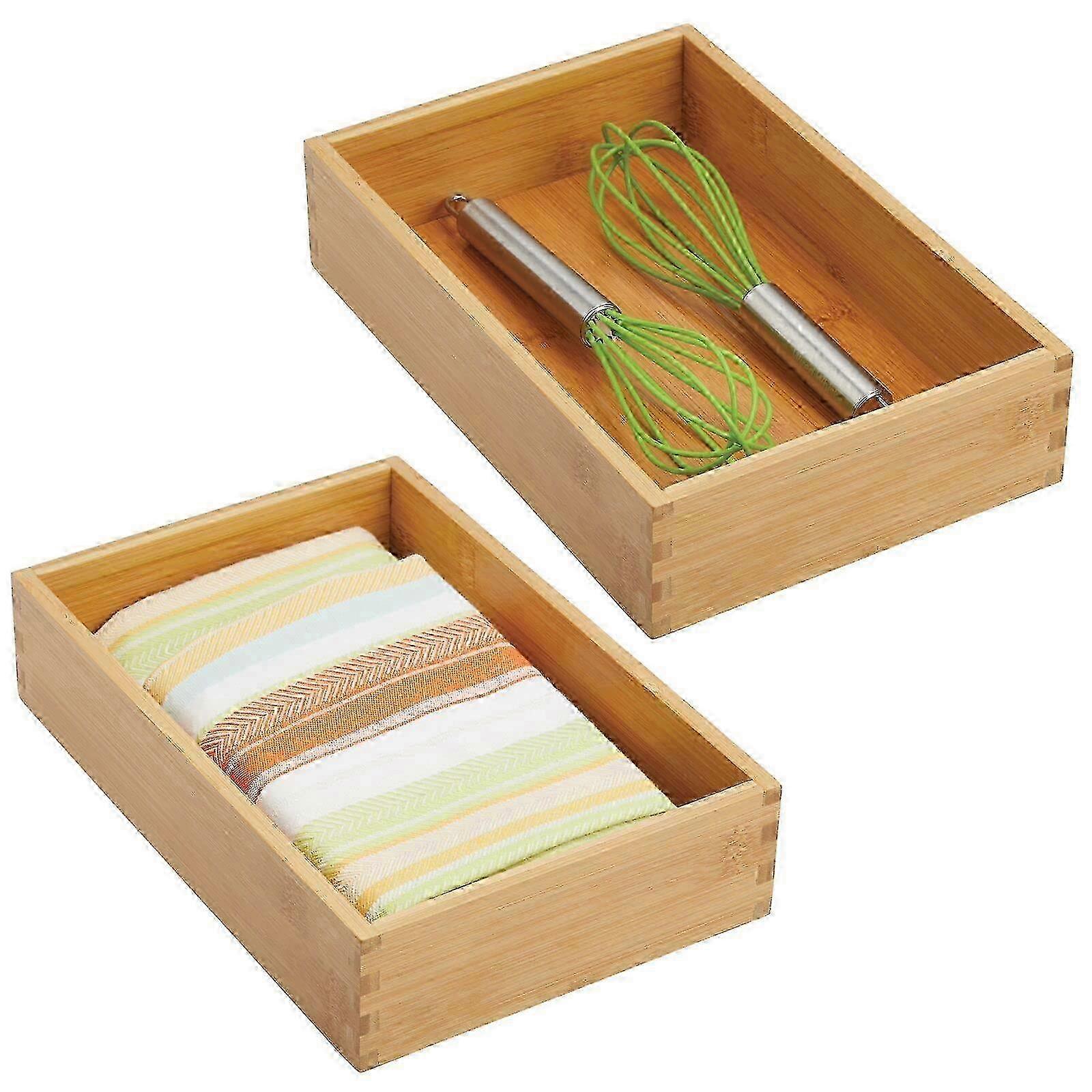 2 Pack Multipurpose Drawer Organizer Tray Bin for Drawers and Countertops 6.9 x 10.4