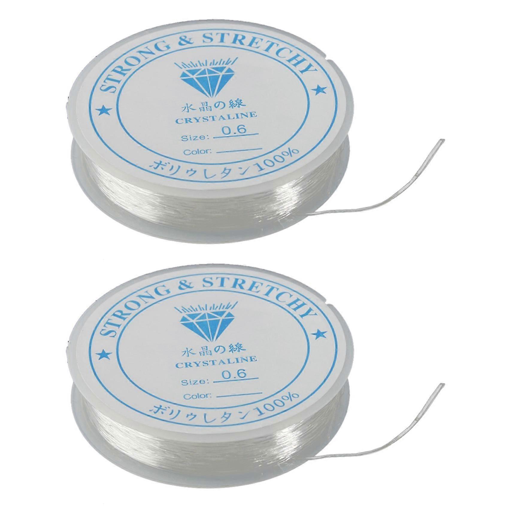 2pcs 12 Meters Spool Of Crystal Clear Strong & Stretchy Elastic Beading Thread Cord Wire Jewellery