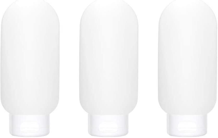 3 Pcs Leak Proof Refillable Squeezable Containers Set(60 Ml)with Label And Transparent Carry Bag(transparent)