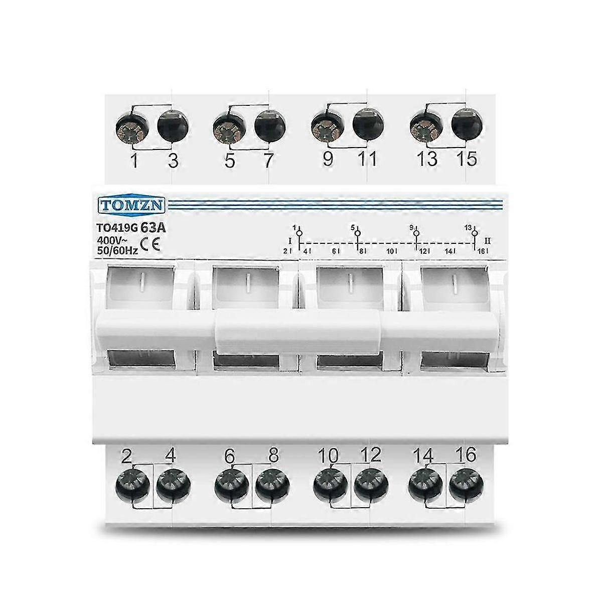 TOMZN 4P 63A 3 Phase MTS Dual Power Manual Transfer Isolating Breaker