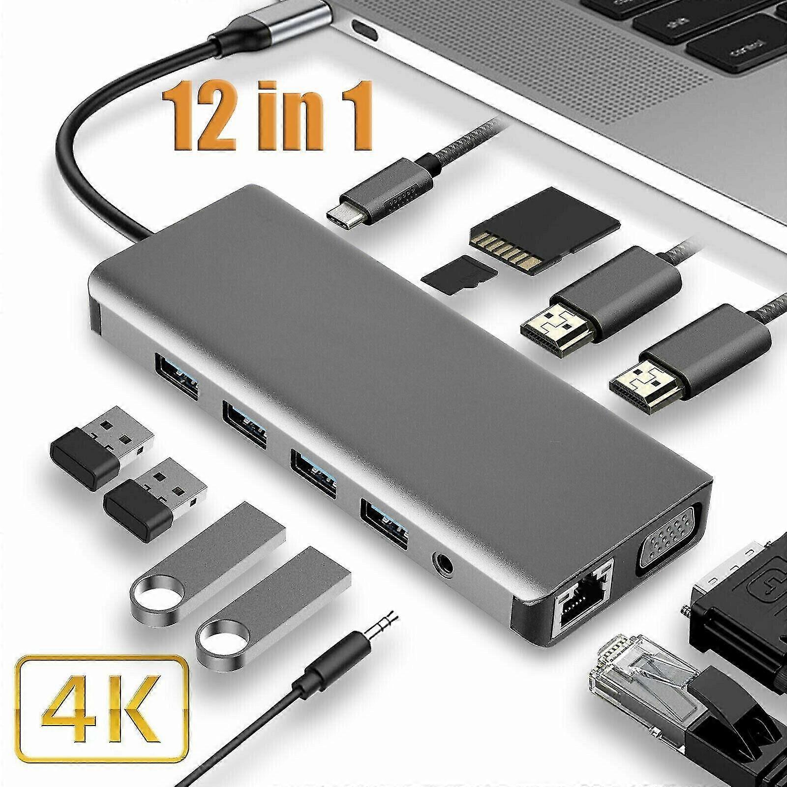 USB Typ-C Hub Adapter Multiport Splitter För Macbook Laptop
