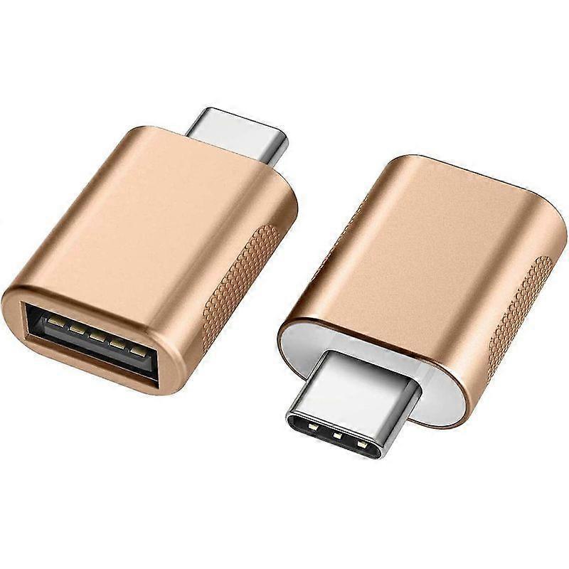 USB C to USB Adapter (2-Pack), USB-C to USB 3.0 Adapter, USB Type-C to USB Adapter (Gold)