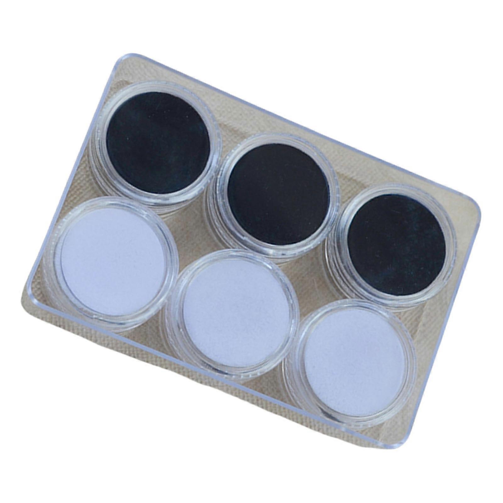 6 Pieces Acrylic Round Storage Container Clear Gemstones Display Case with Protective Sponge Insert Multicolor