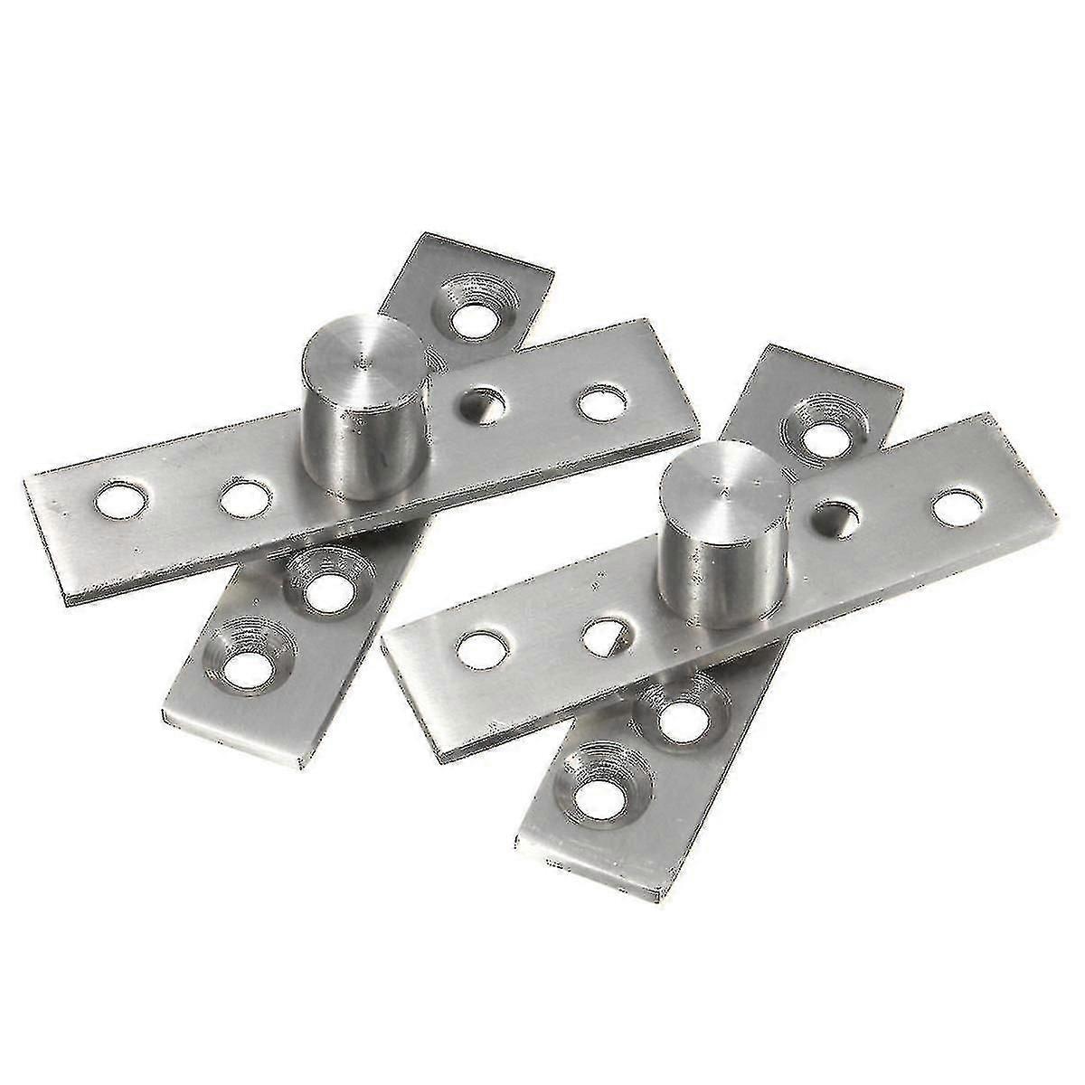 2pcs 360 Degree Door Pivot Hinge Hardware Silver 74mm Length