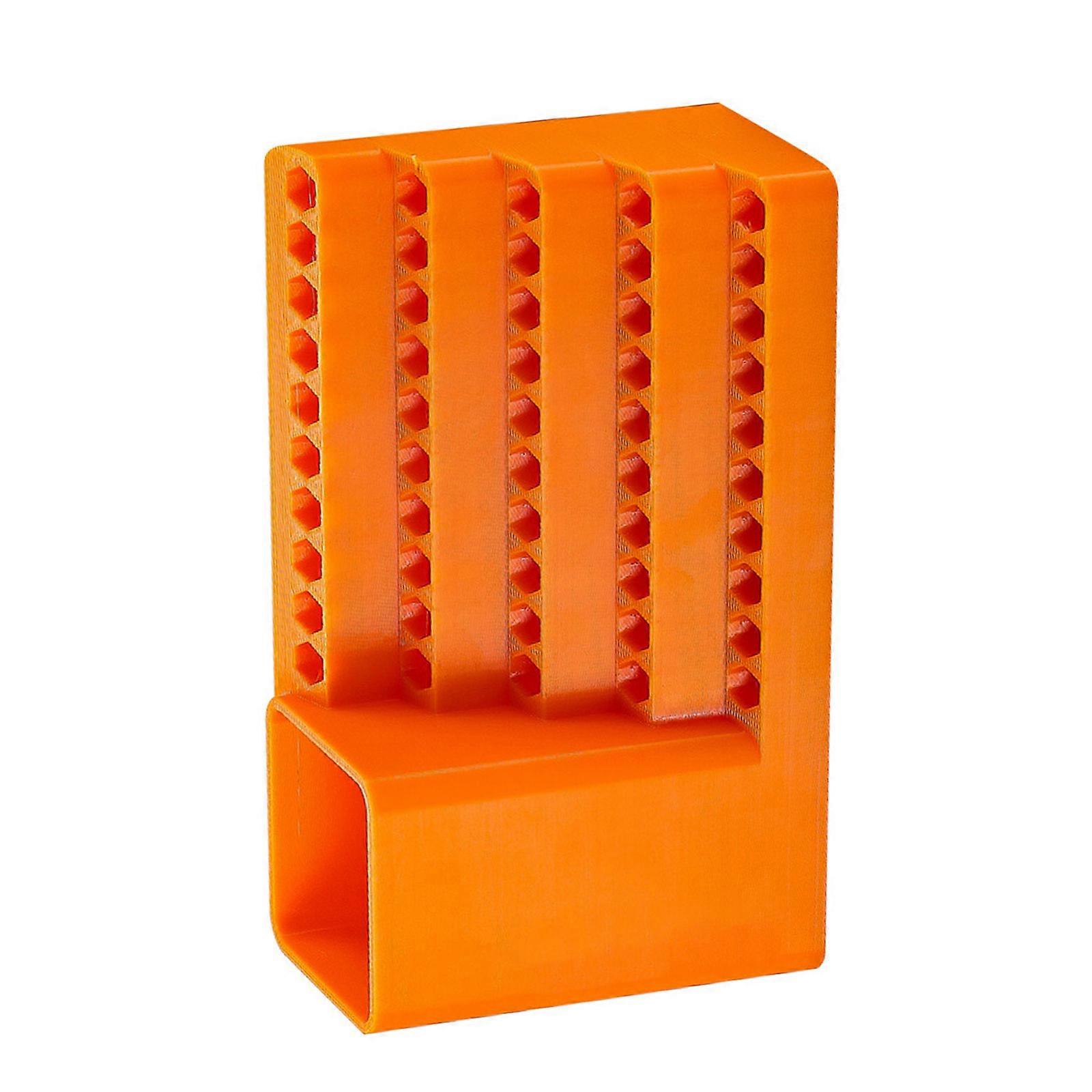 Heavy Duty Tool Bit Case With 1/4 Inch Apertures Grid System ABS Plastic Layered Storage Compartments Workshop Space Optimization Design  orange color