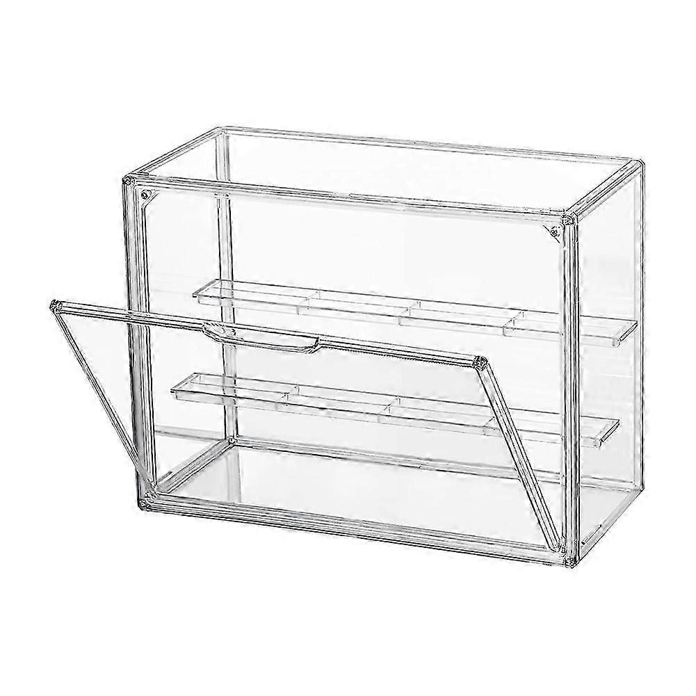 Clear Acrylic Display Case 3 Tier Display Shelf, Stackable Protection Showcase with Magnetic Door for Action Figures