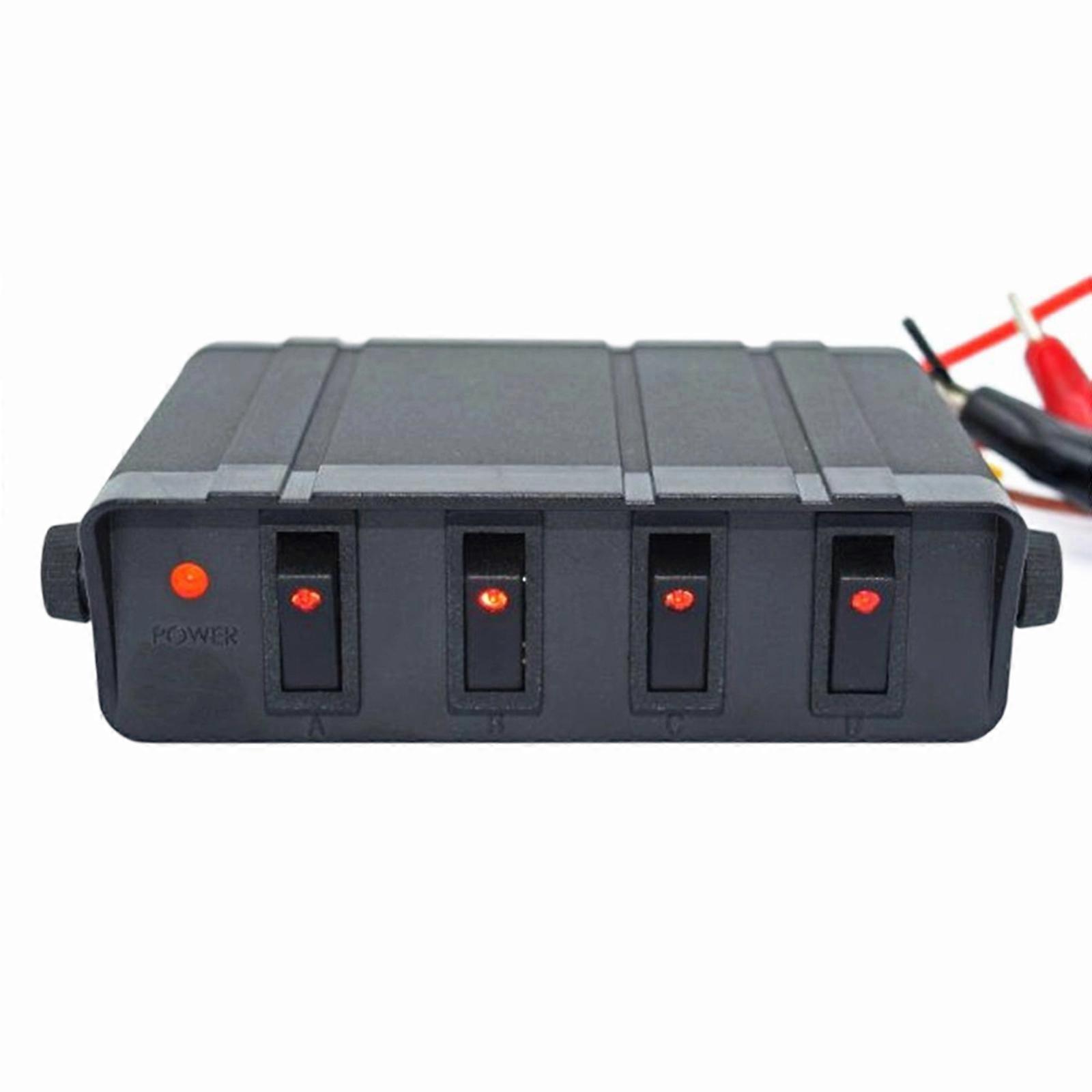 Versatile 4 Gang Toggle Switch Box Simplified Wiring System ABS Waterproof Switch Panel Upgrades for Utility Vehicles Multicolor
