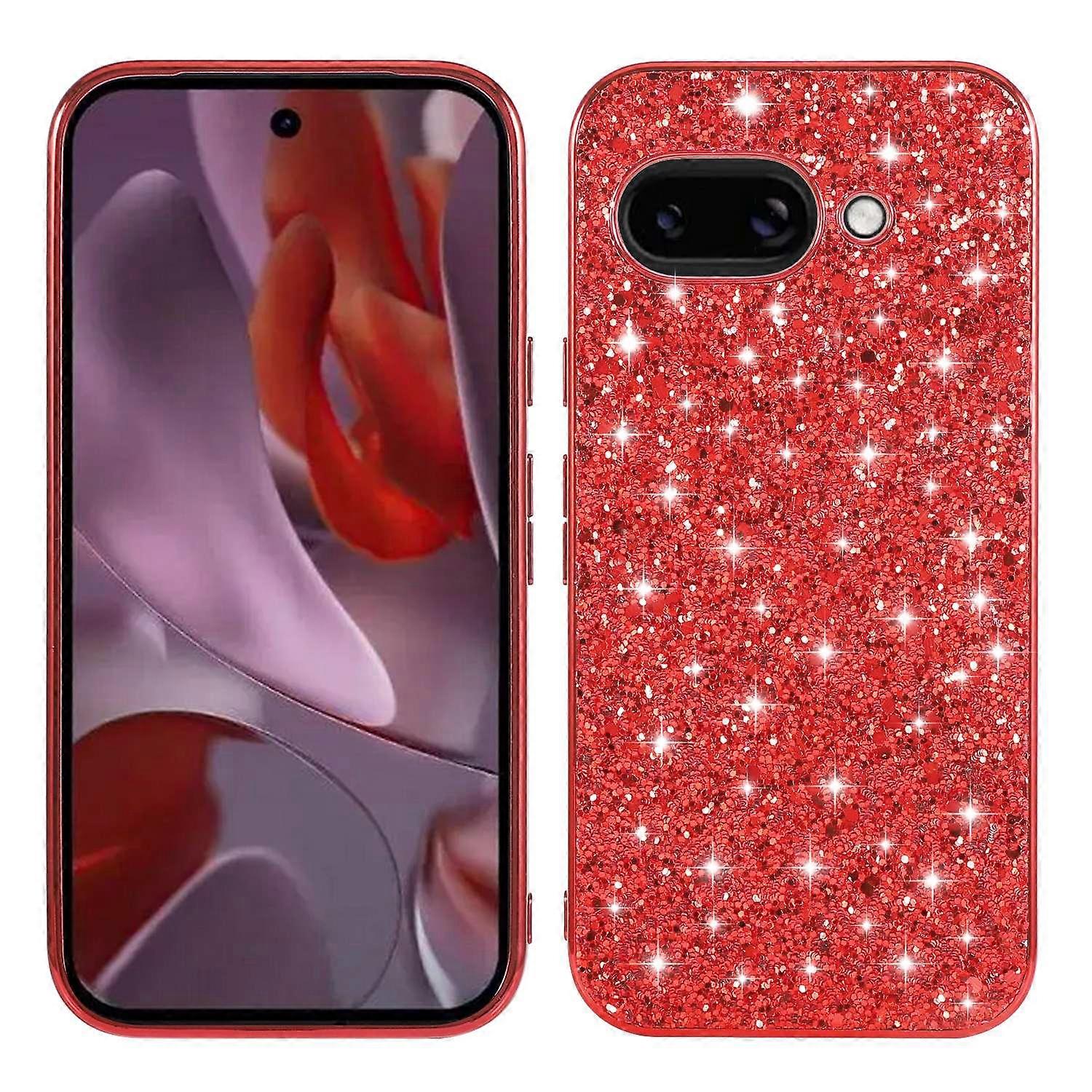 For Google Pixel 9a Case TPU + PC Sparkling Glitter Phone Back Cover