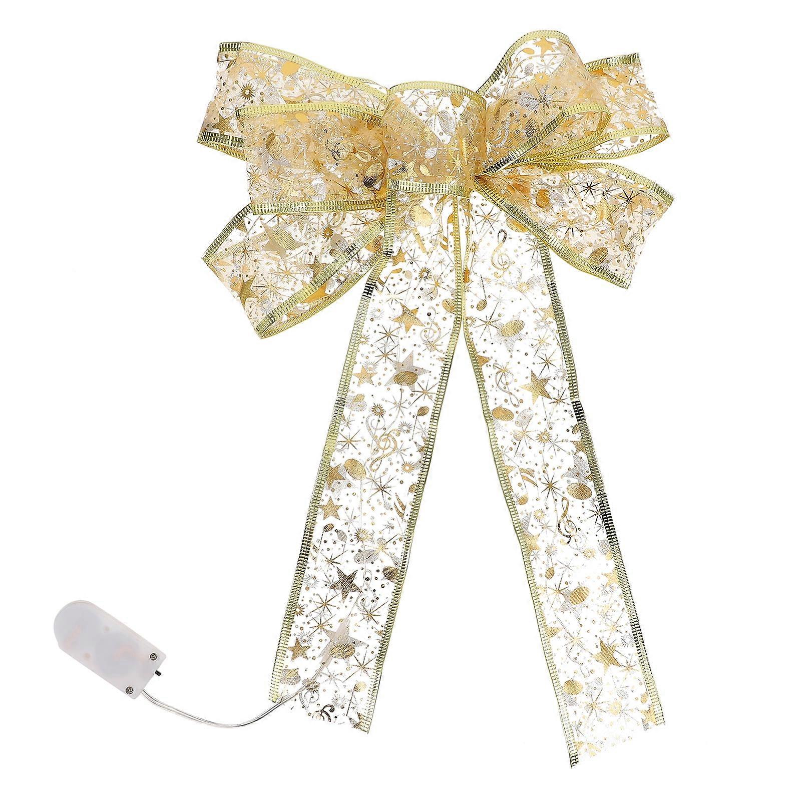 1Pc Christmas Bowknot with Light DIY Bowknot Adornment Scene Layout Prop