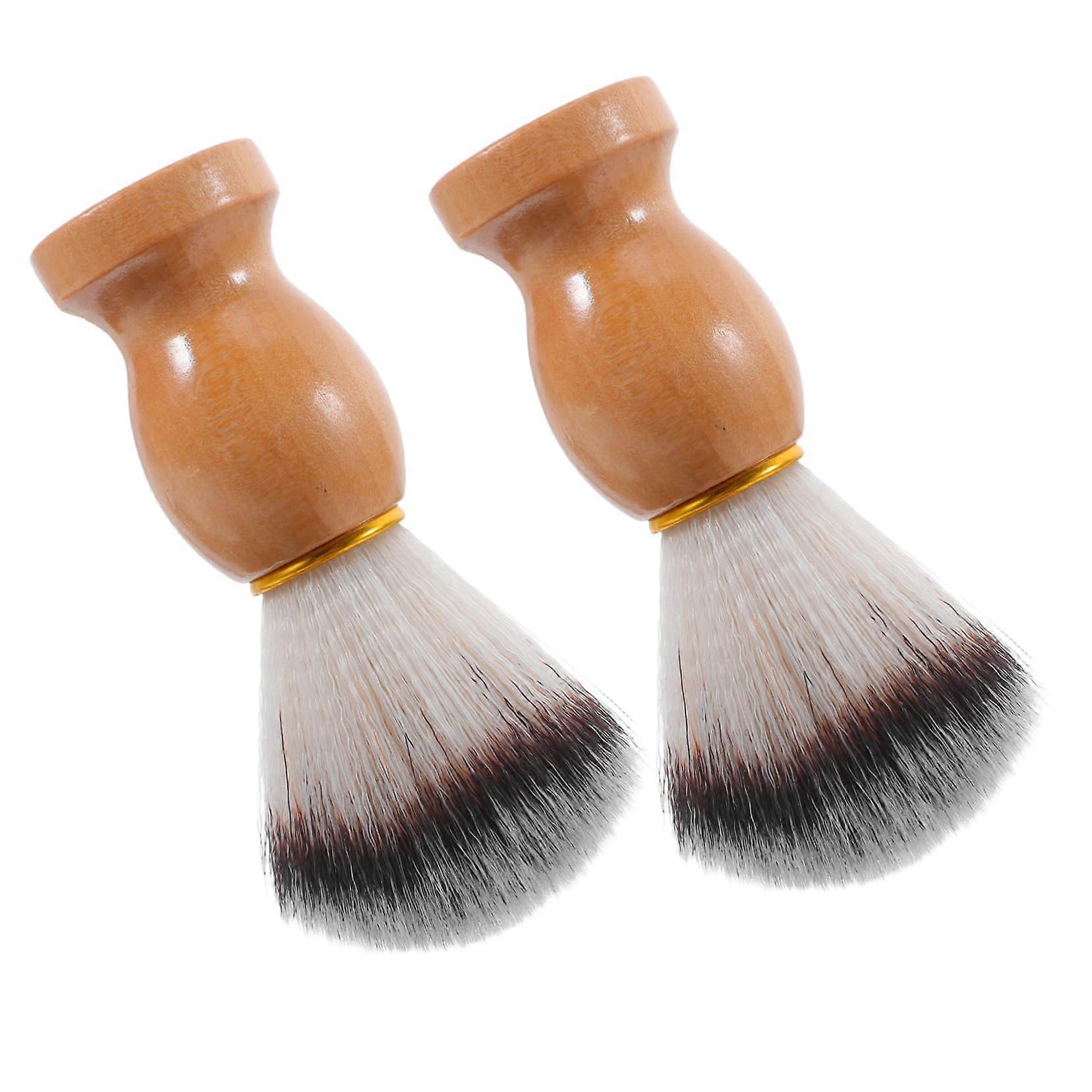 2 Pack Men's Shaving Brush Soft Bristles for Wet Shave Beard Grooming and Barber Use