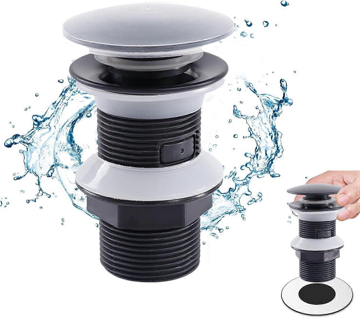 Pop-up Sink Drain without Overflow, Bath Tub Drain and Overflow Kit, Metal Tip-Toe Bathtub Drain Replacement Kit with Coarse Thread