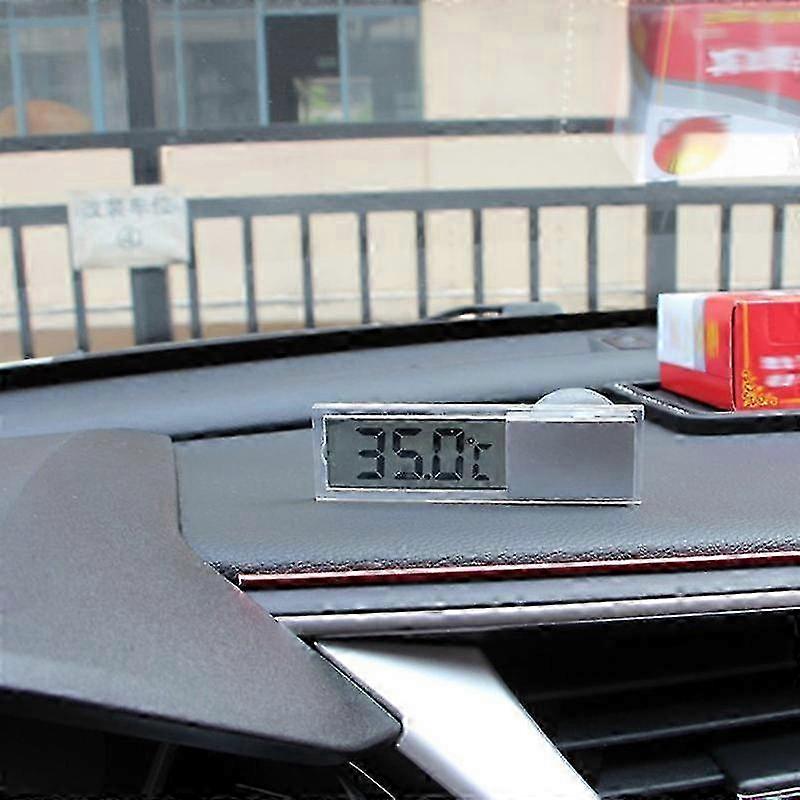 Transparent Digital Lcd Car Windscreen Inner Temperature Thermometer Suction Cup 25-26