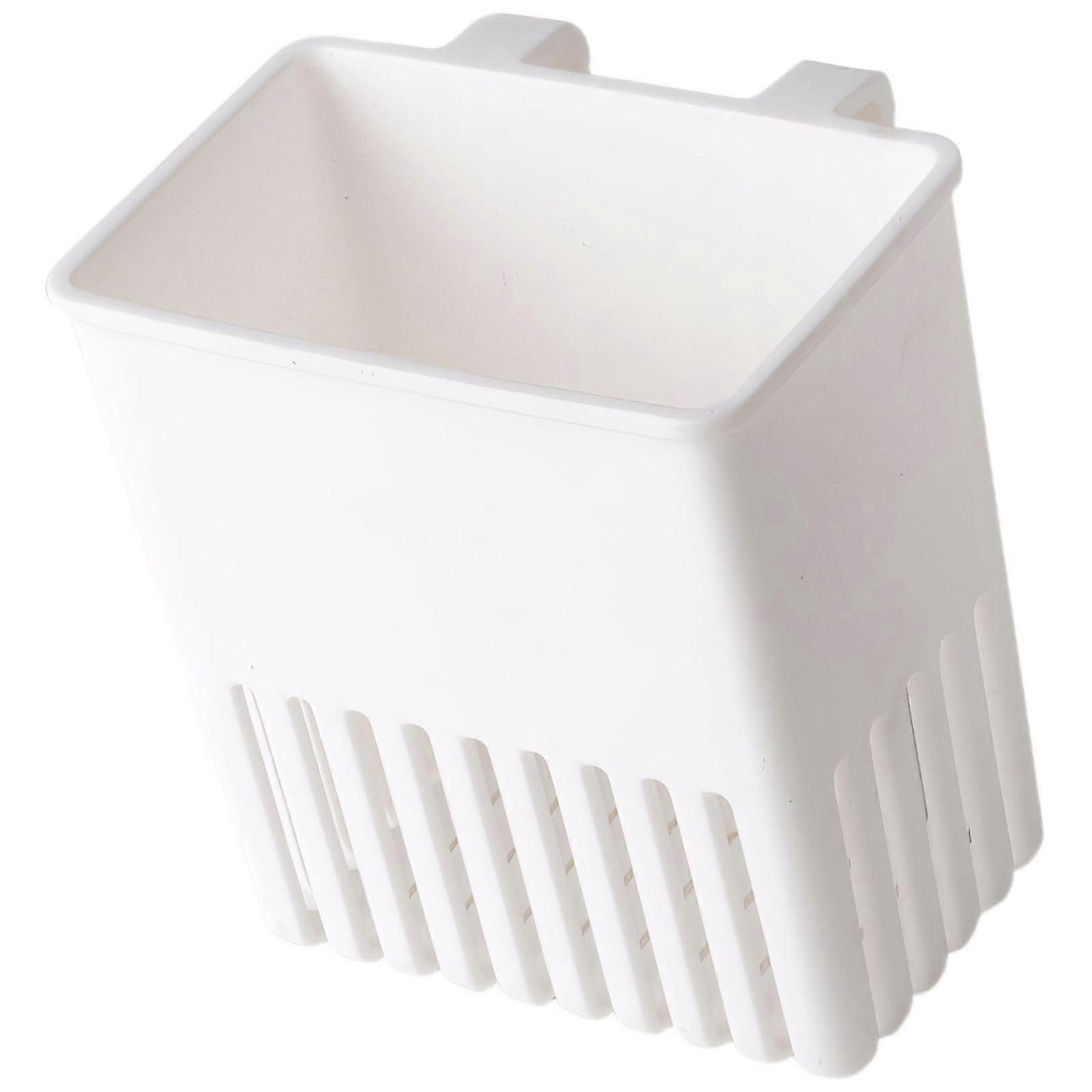 Kitchen Sink Organizer with Fast Drainage and SShaped Hook, White Utensil Holder 9.2x7x9.5 cm