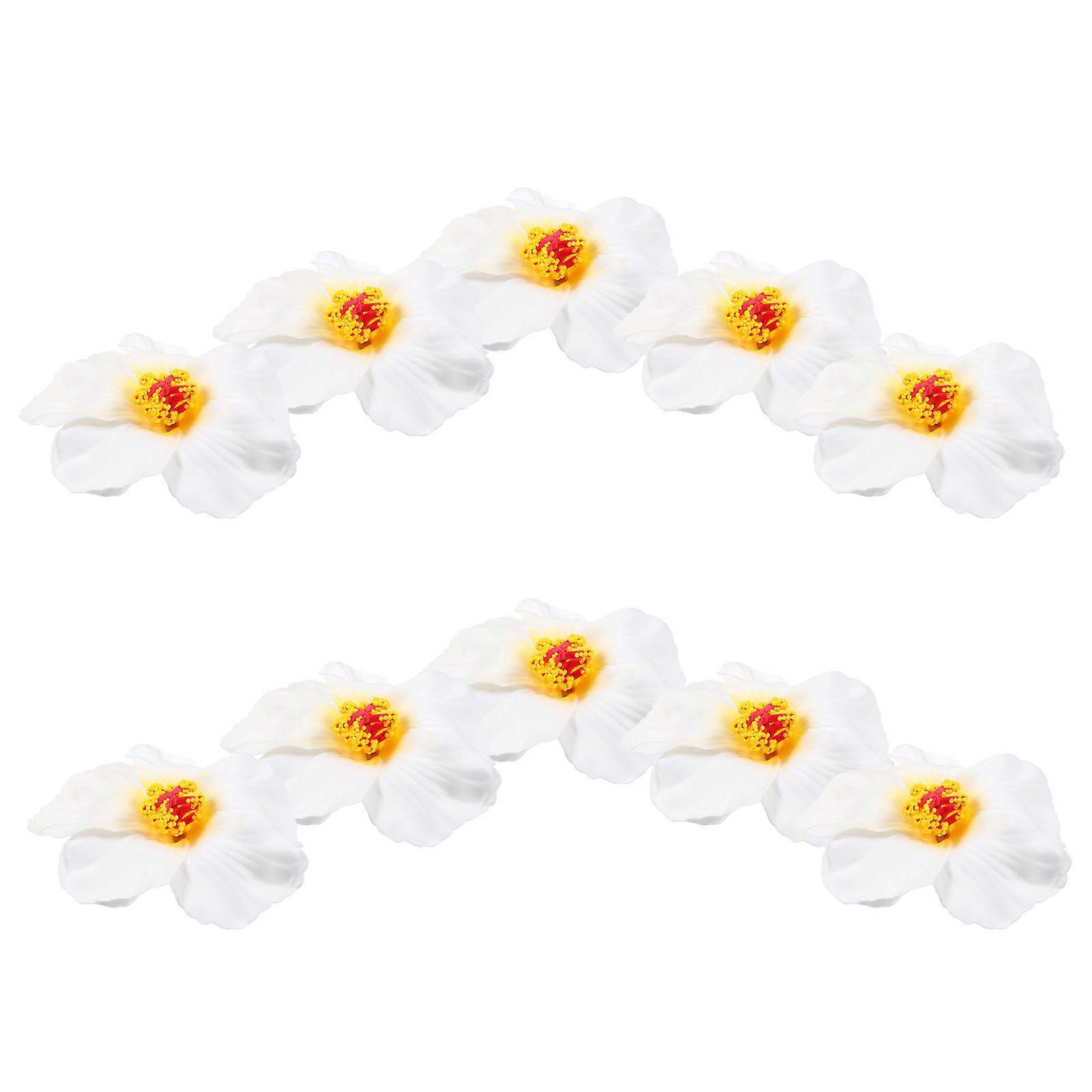 Artificial Flowers White Decoration for Party 10Pcs