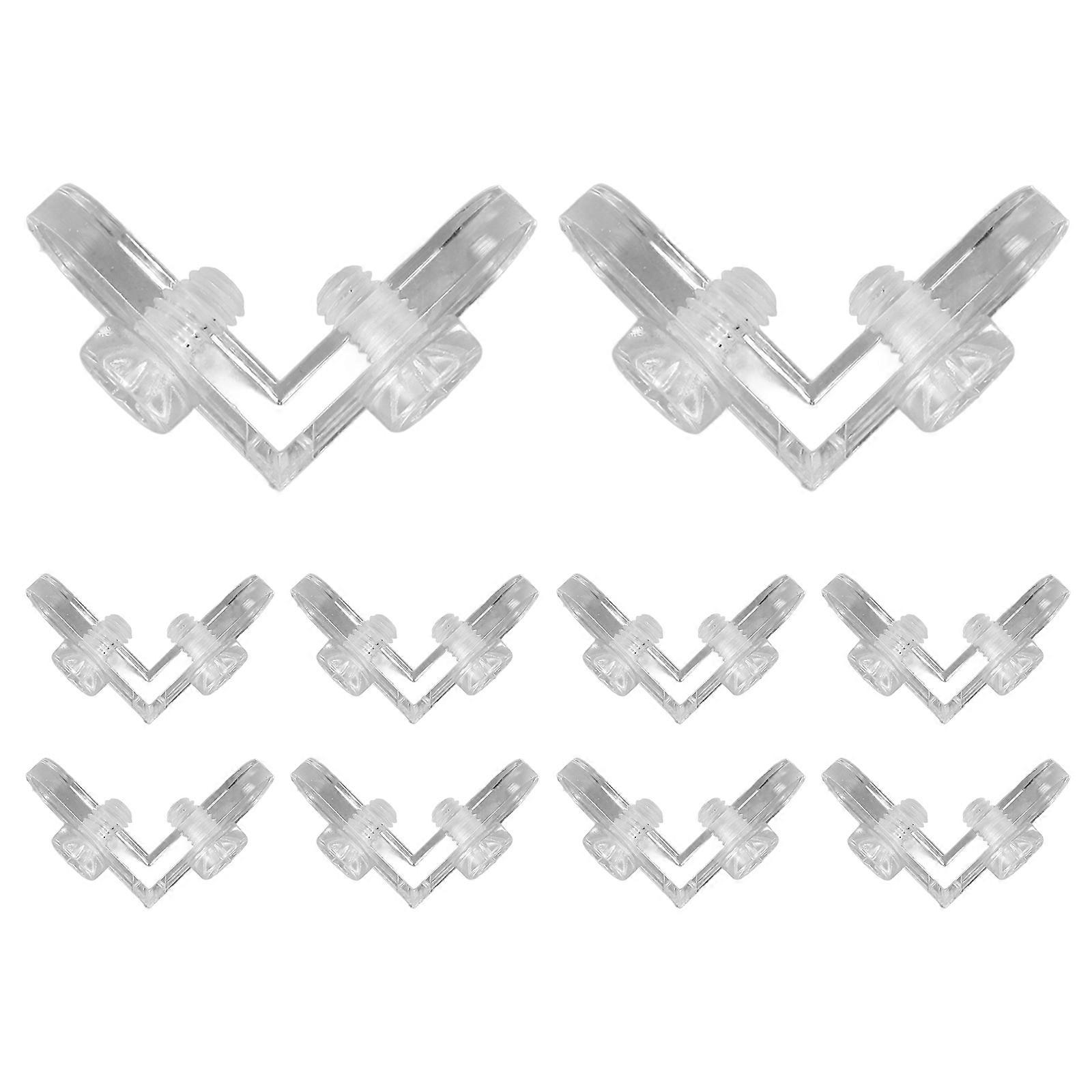 10Pcs Transparent Acrylic Corner Brackets for Home Use with Screws