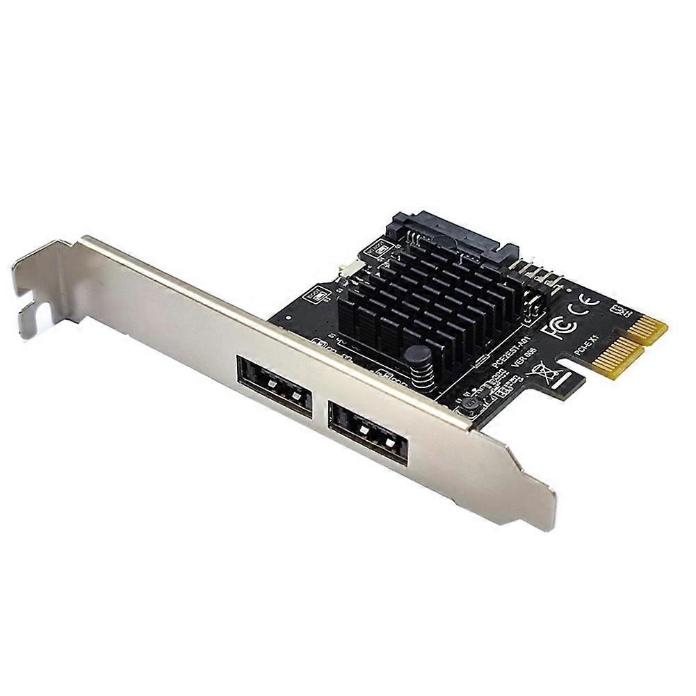 PCI-E X1 to Dual Port Power ESATA + USB Expansion Card USB 2.0 9pin SATA 15pin Adapter Card 6Gbps for Desktop PC A