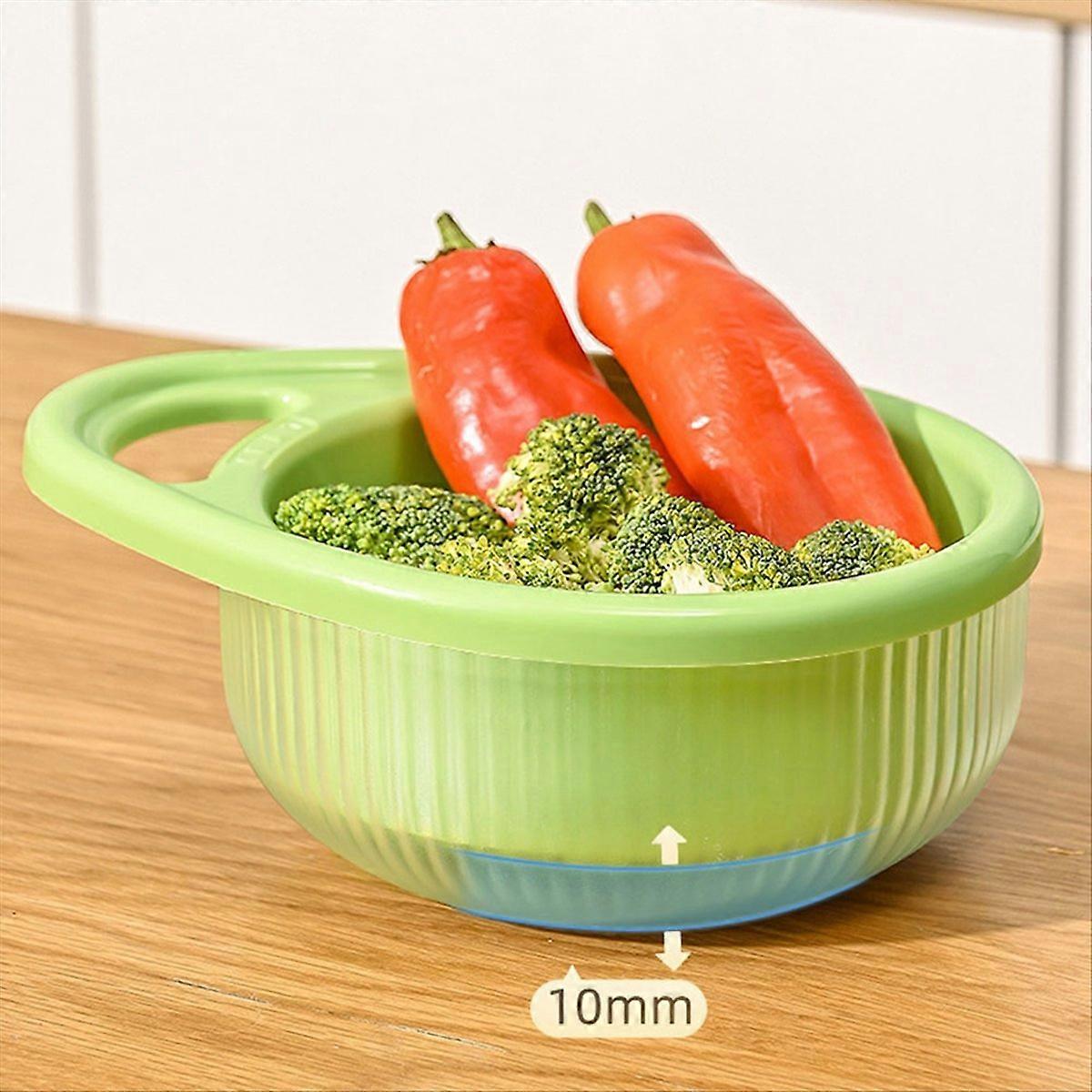 Hollow Drain Basket Kitchen Multifunctional Double-Layer Fruit and Vegetable Portable Basket Kitchen Storage A