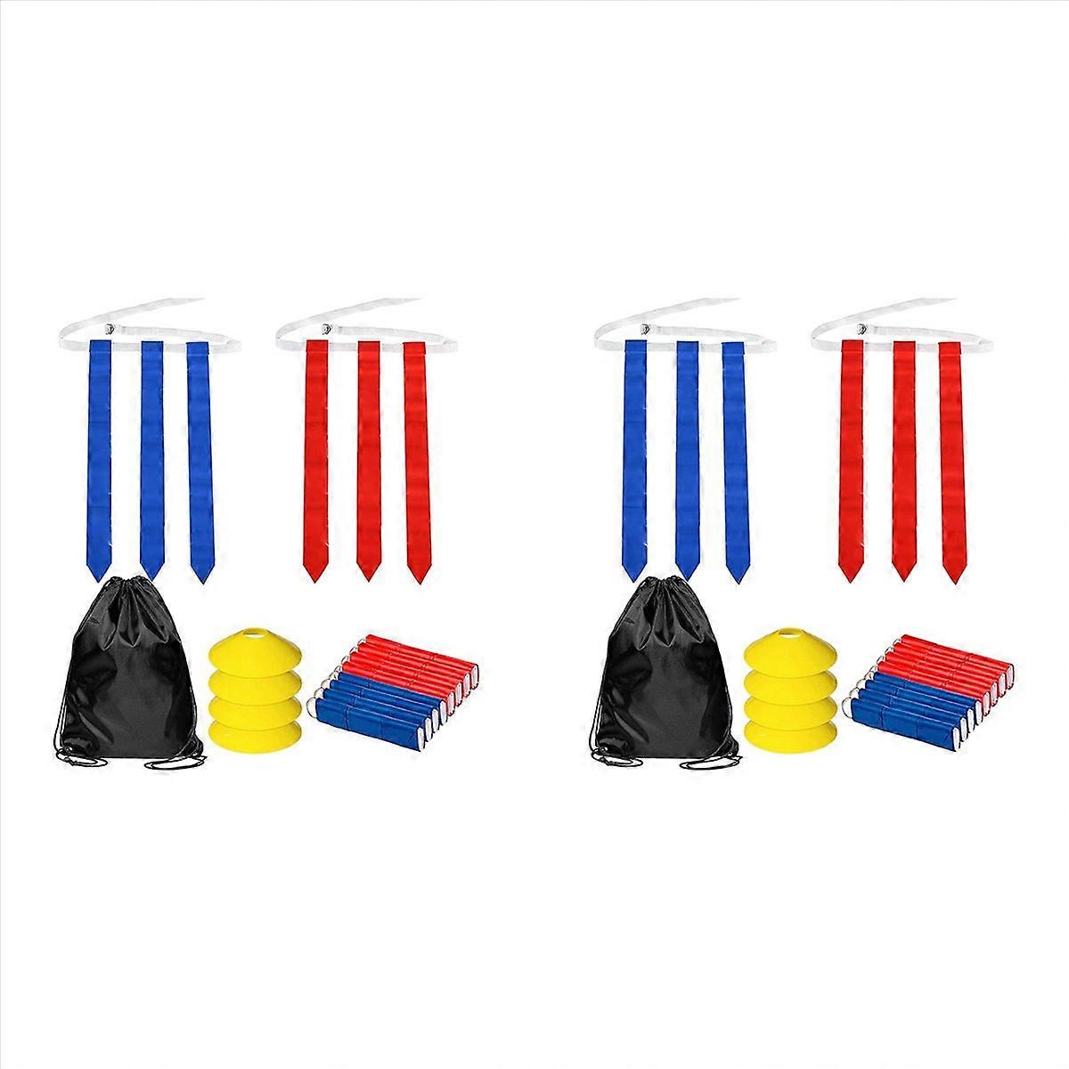 Flag Football Set-14Pcs Belts With 42 Flags(21 Red and 21 Blue Flags)