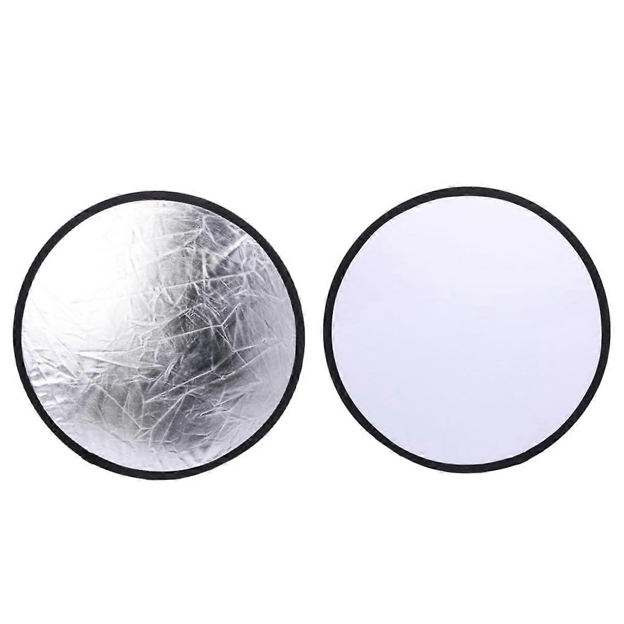 4pcs Round Photography Reflector Set DualSided Silver Light Diffuser for Macro and StillLife 30x30cm