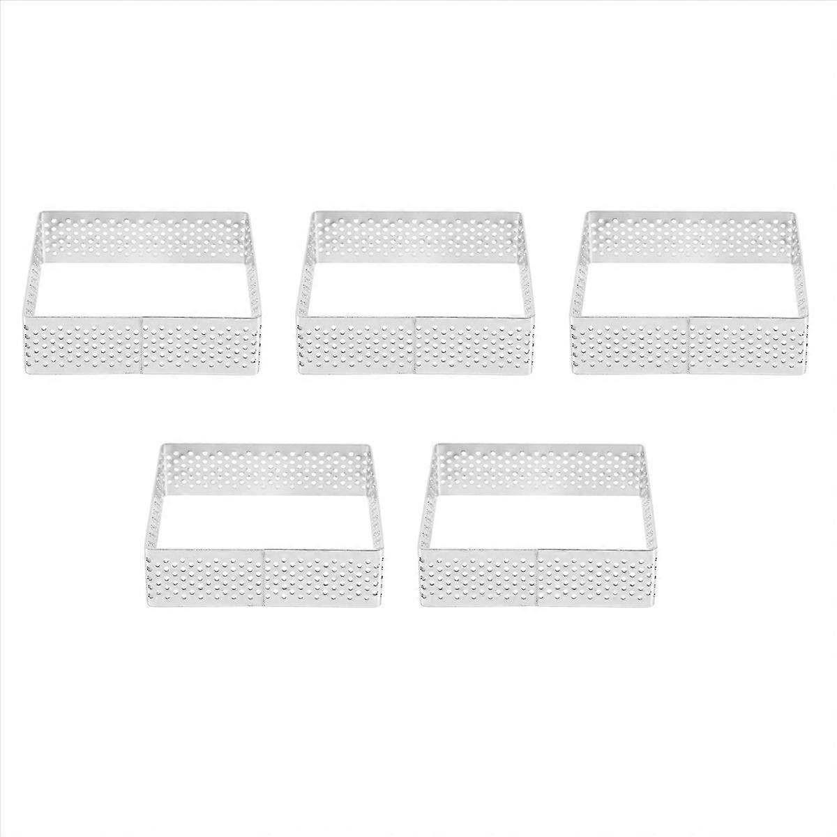 Perforated Tart Ring Tartlet Molds Cake Pastry Baking Tool, 5 Pack