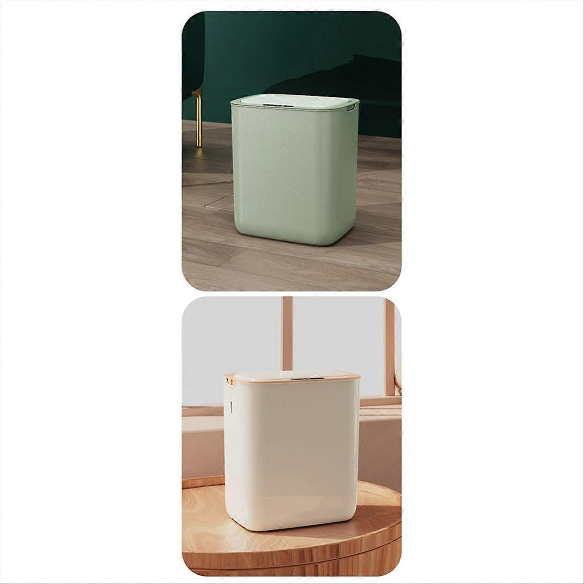 Electric Automatic Flip-Top Induction Trash Can Black